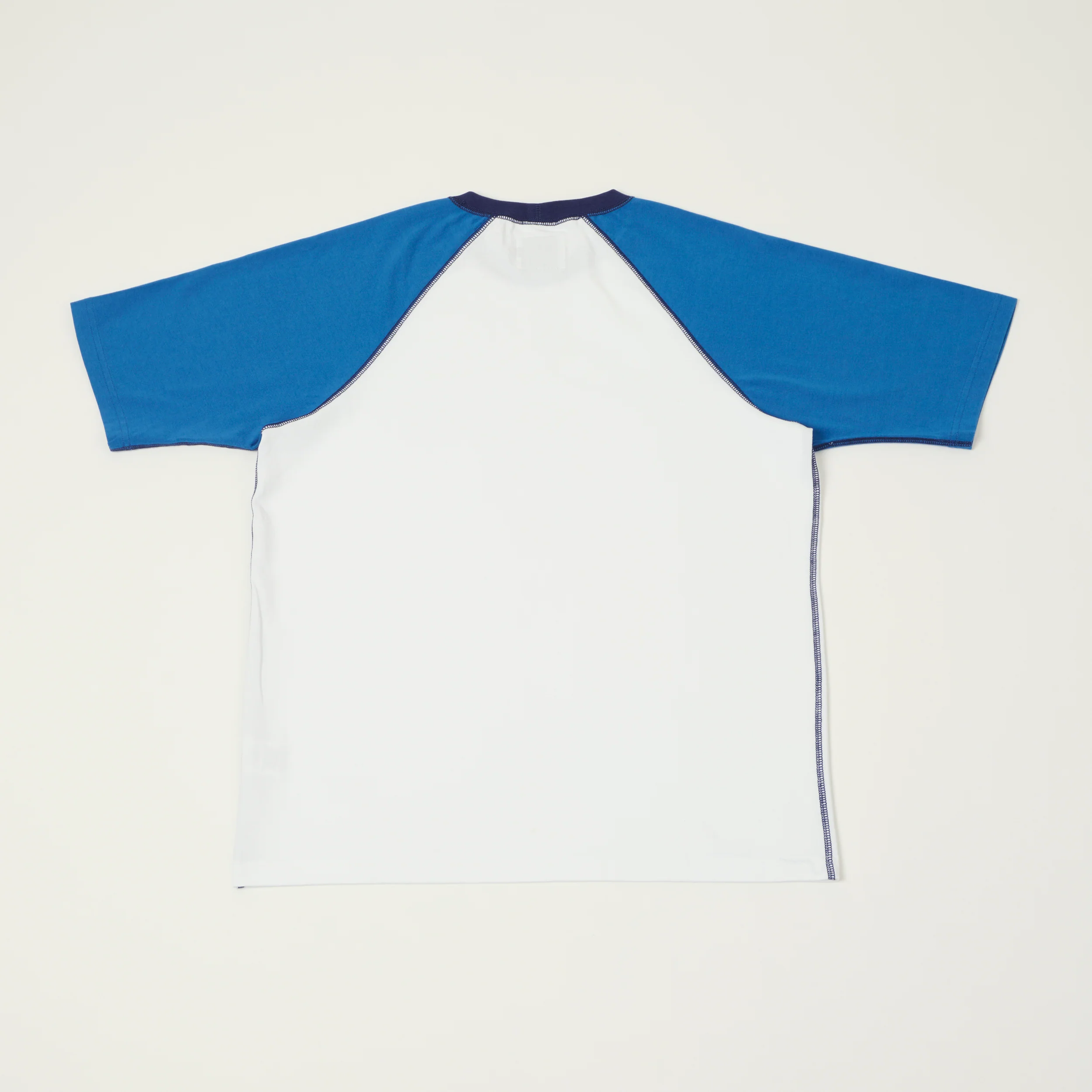 Drake's Raglan Sleeve Hiking Tee - White/Blue - Image 5
