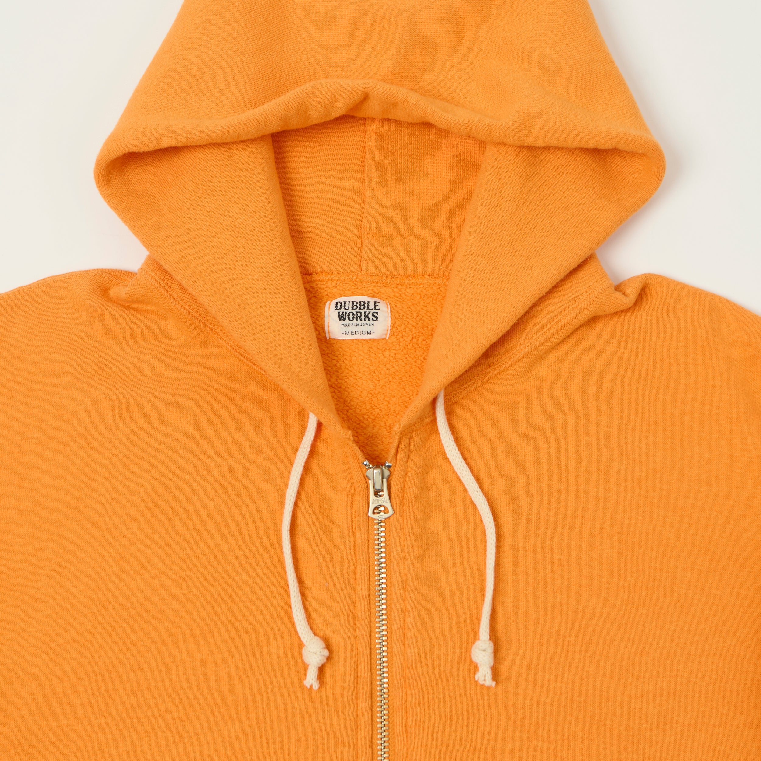 Dubbleworks Loop Wheel Zip Hoodie - Fade Orange - Image 2