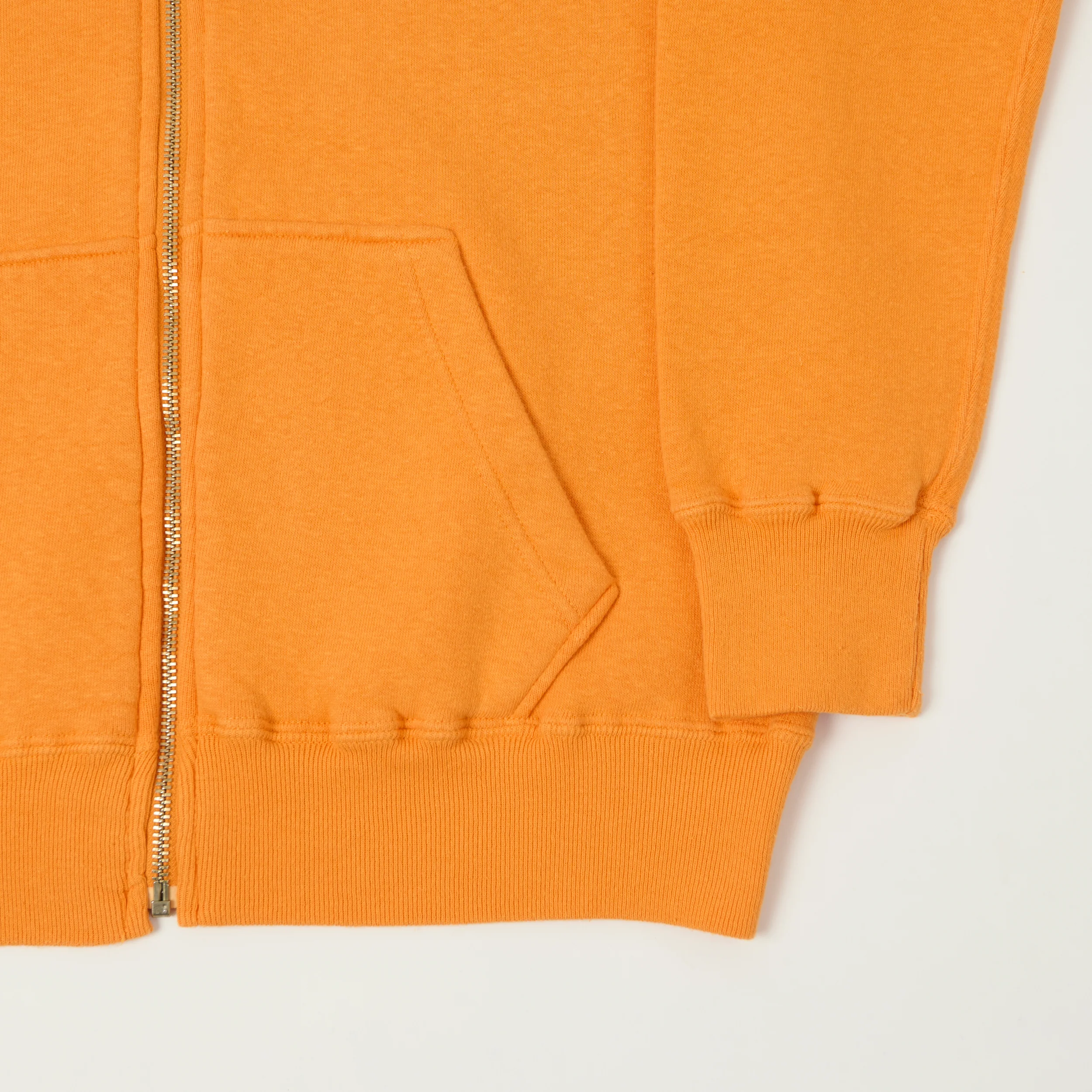 Dubbleworks Loop Wheel Zip Hoodie - Fade Orange - Image 3