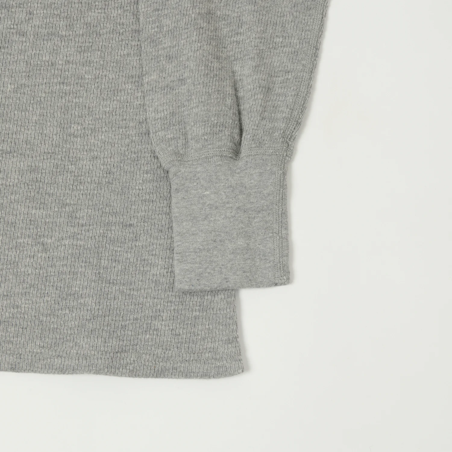 Dubbleworks Long Sleeve Thermal Henley - Heather Grey - Image 3