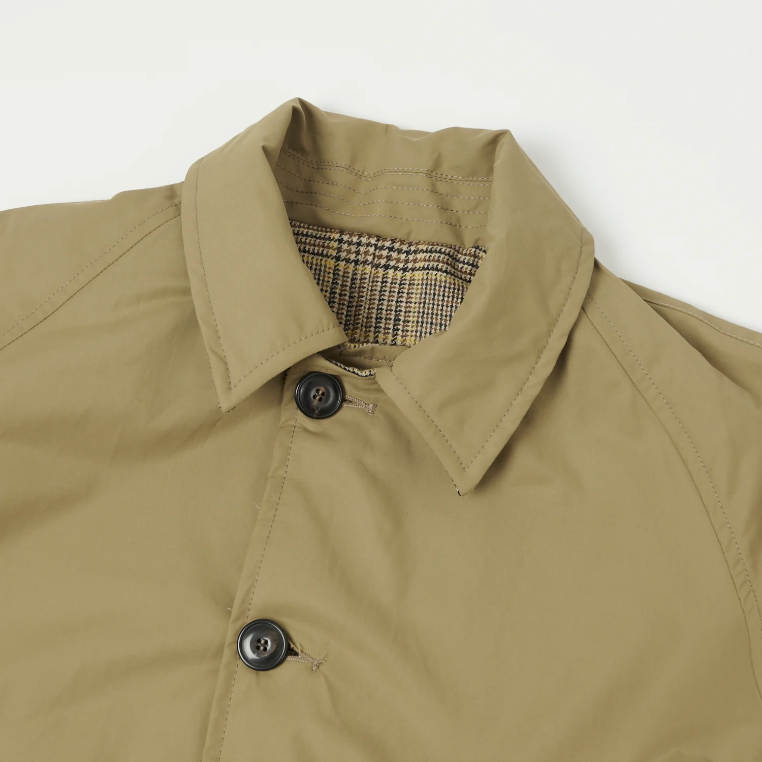 East Harbour Surplus 'Benson' Reversible Trench Coat - Tan/Check - Image 2