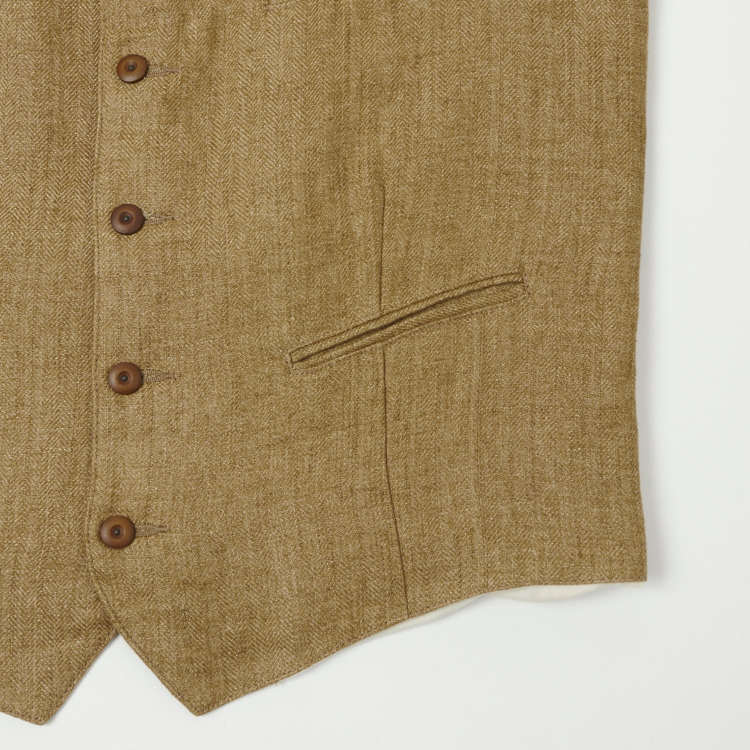 East Harbour Surplus 'Smith'  Vest - Herringbone Brown/White - Image 3