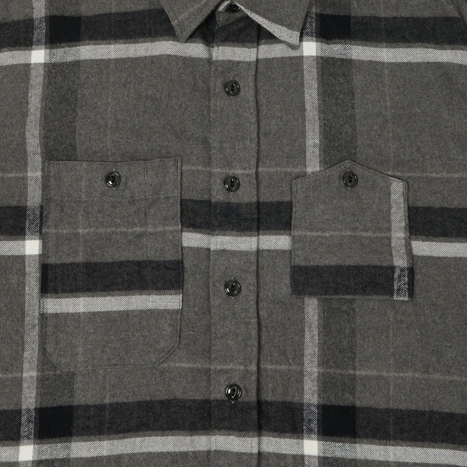 Engineered Garments Brushed Cotton Big Plaid Work Shirt - Grey/Black - Image 7