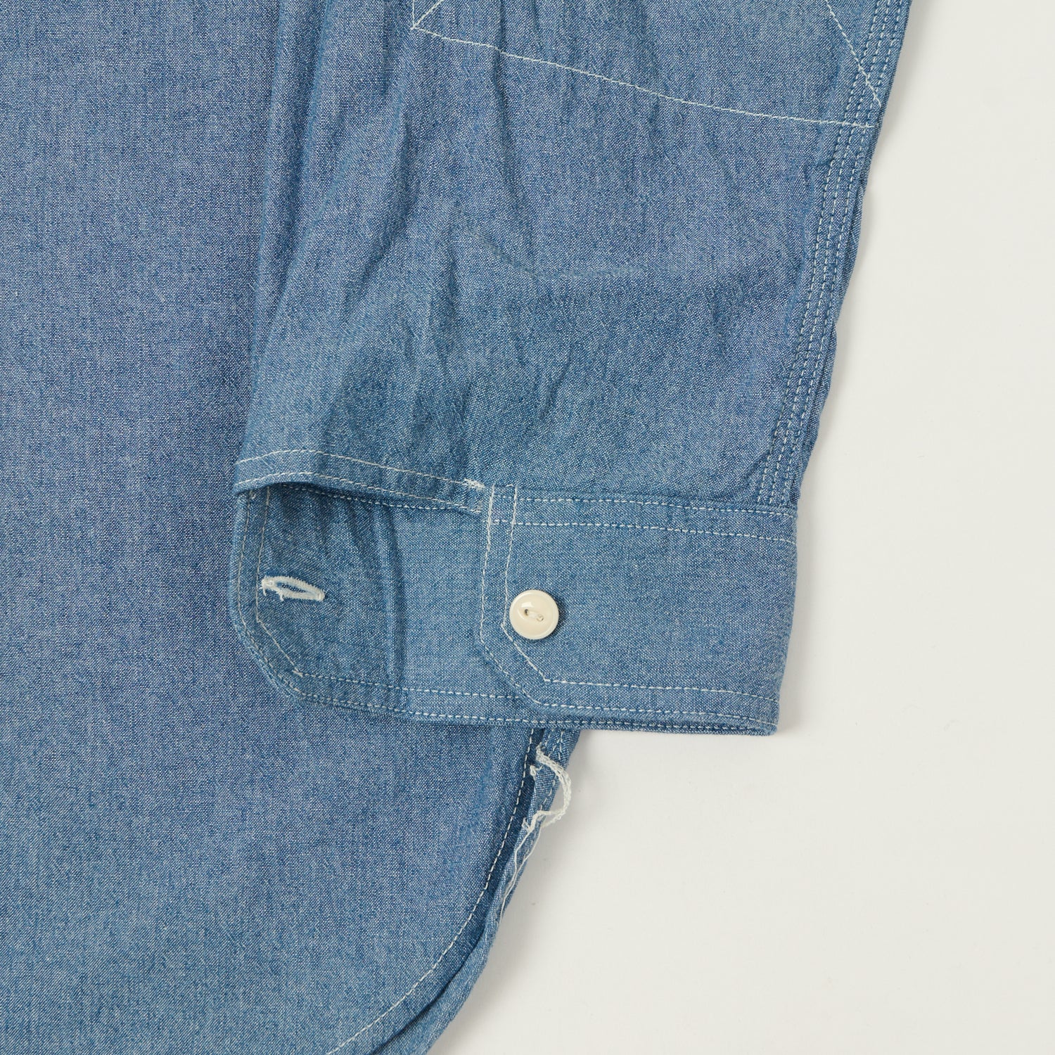 Engineered Garments 4.5oz Chambray Work Shirt - Blue - Image 4
