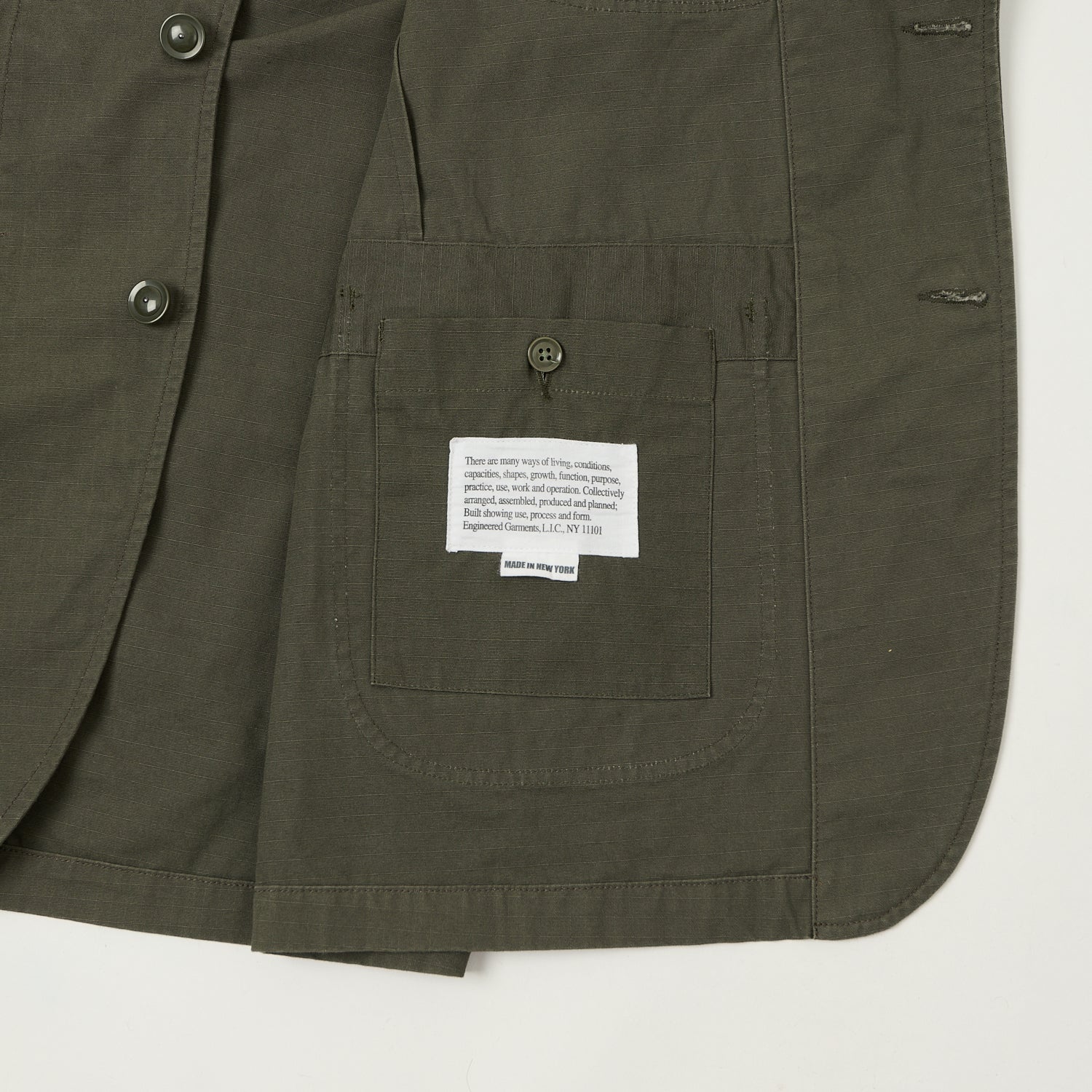 Engineered Garments Heavyweight Ripstop Bedford Jacket - Olive - Image 5