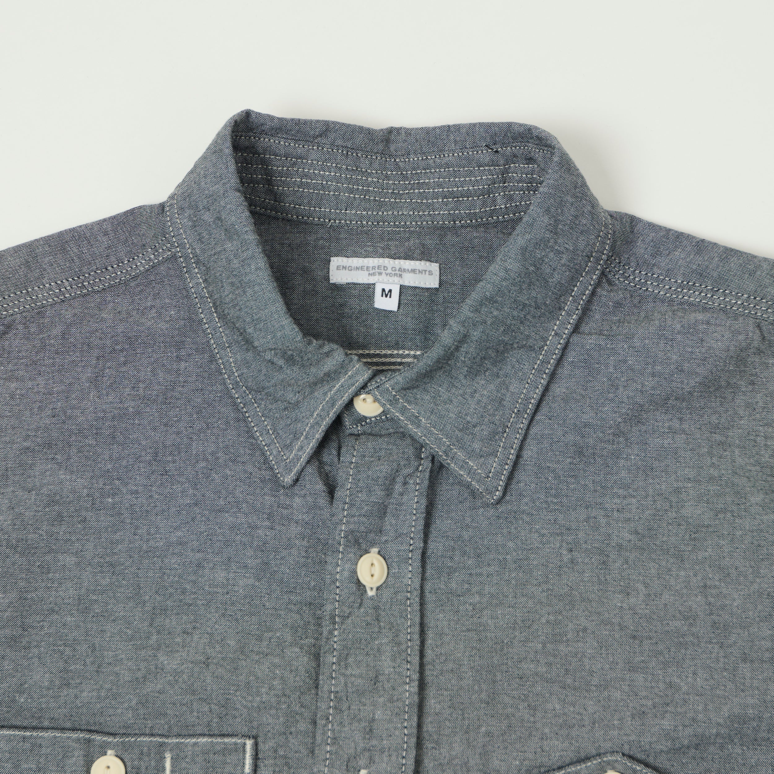 Engineered Garments 4.5oz Chambray Work Shirt - Grey - Image 2
