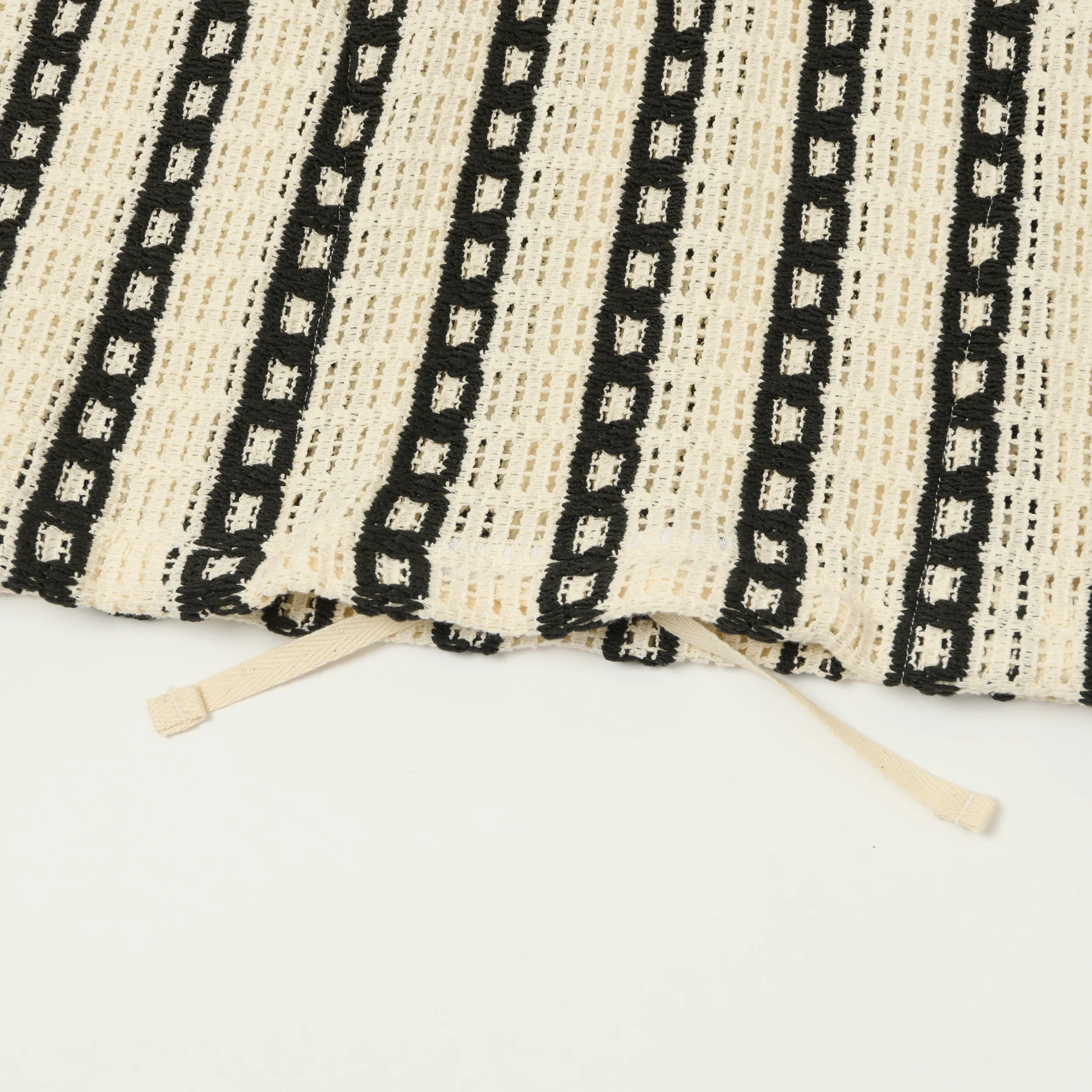 Engineered Garments Short Sleeve Crochet Hoody - White/Black - Image 4