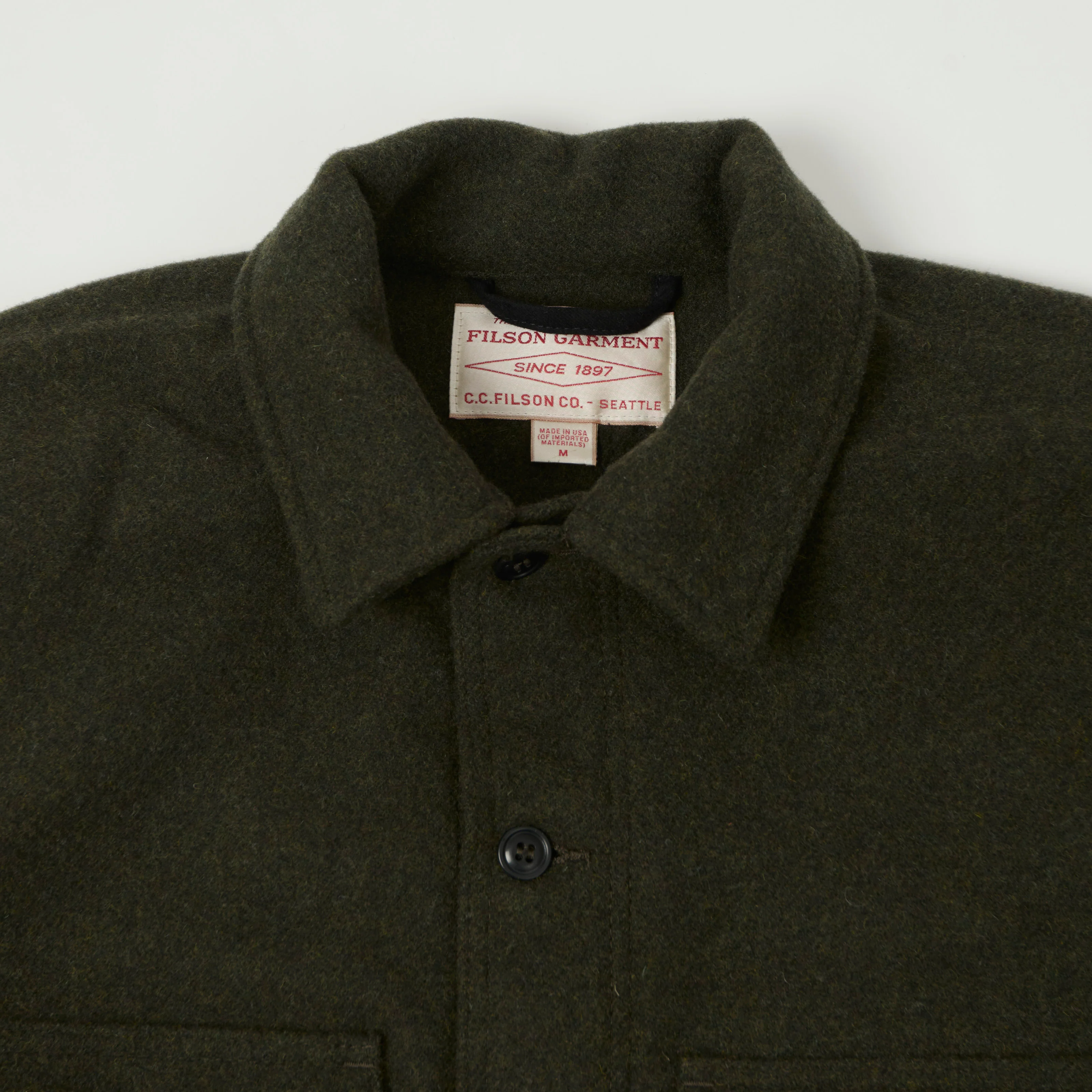 Filson Mackinaw Wool Cruiser Jacket - Forest Green - Image 2