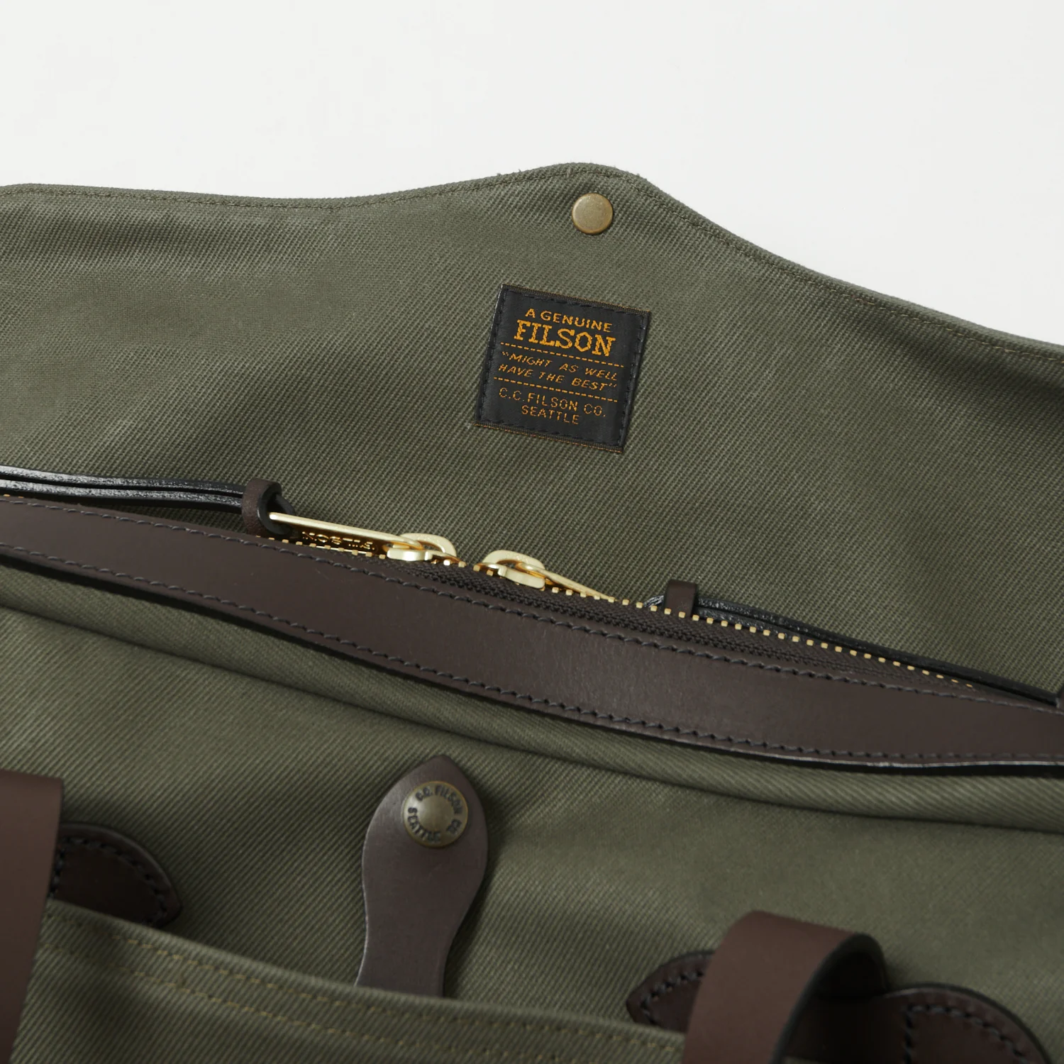 Filson Rugged Twill Original Briefcase - Otter Green - Image 2