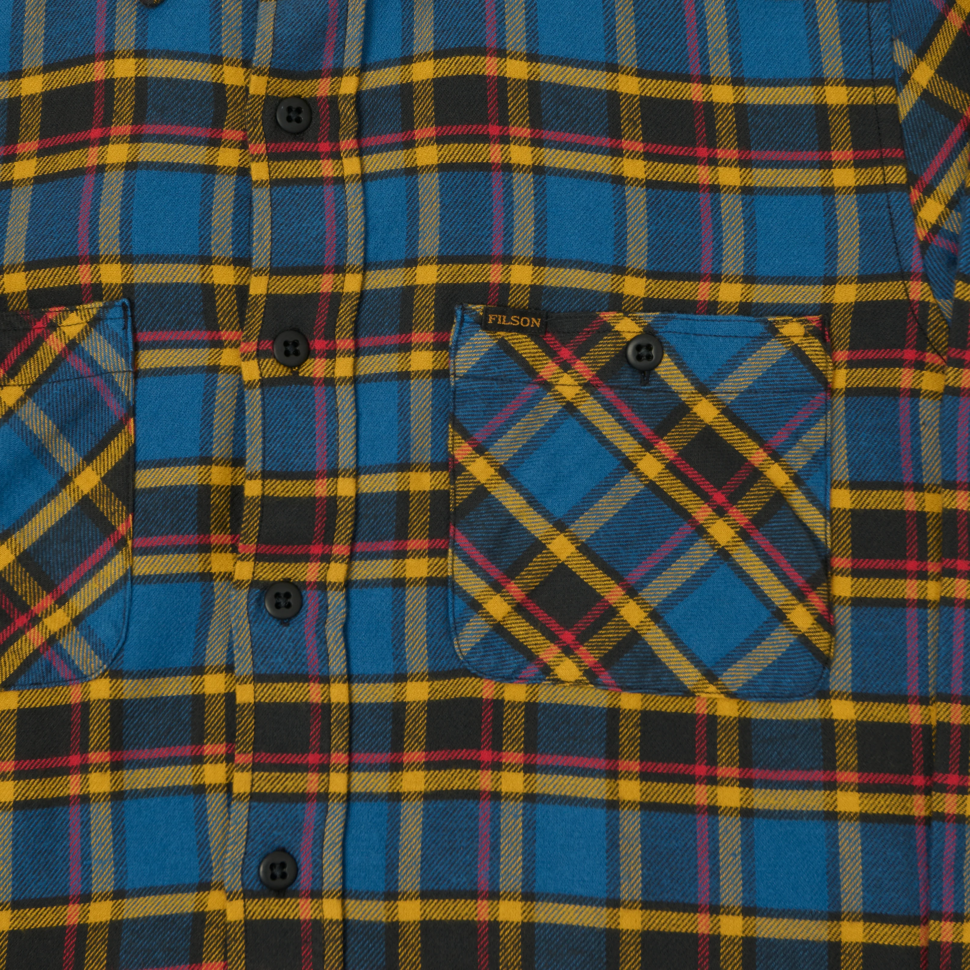 Filson 'The Rangeland' Flannel Shirt - Blue/Yellow - Image 4