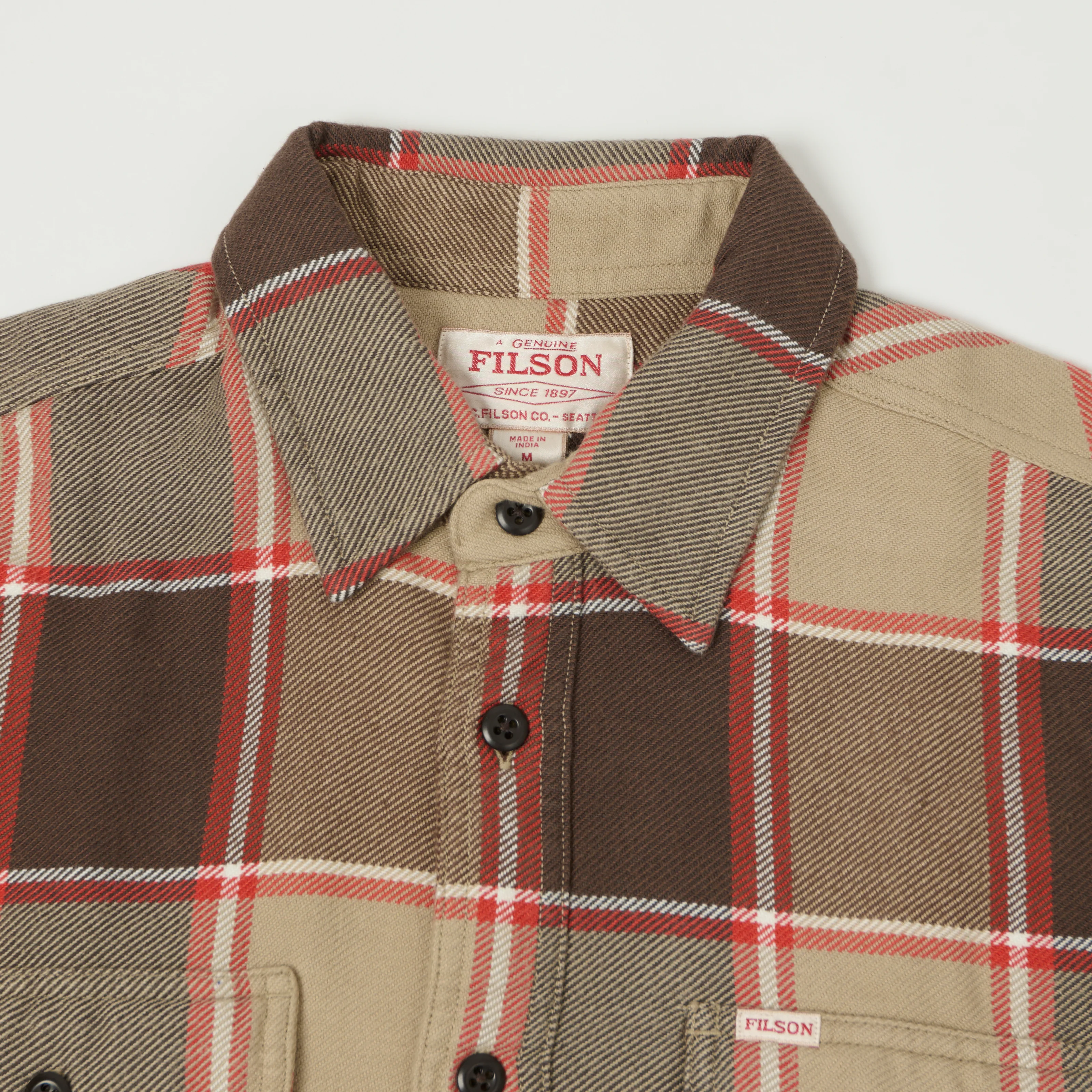 Filson Vintage Flannel Work Shirt - Tan/Orange - Image 2