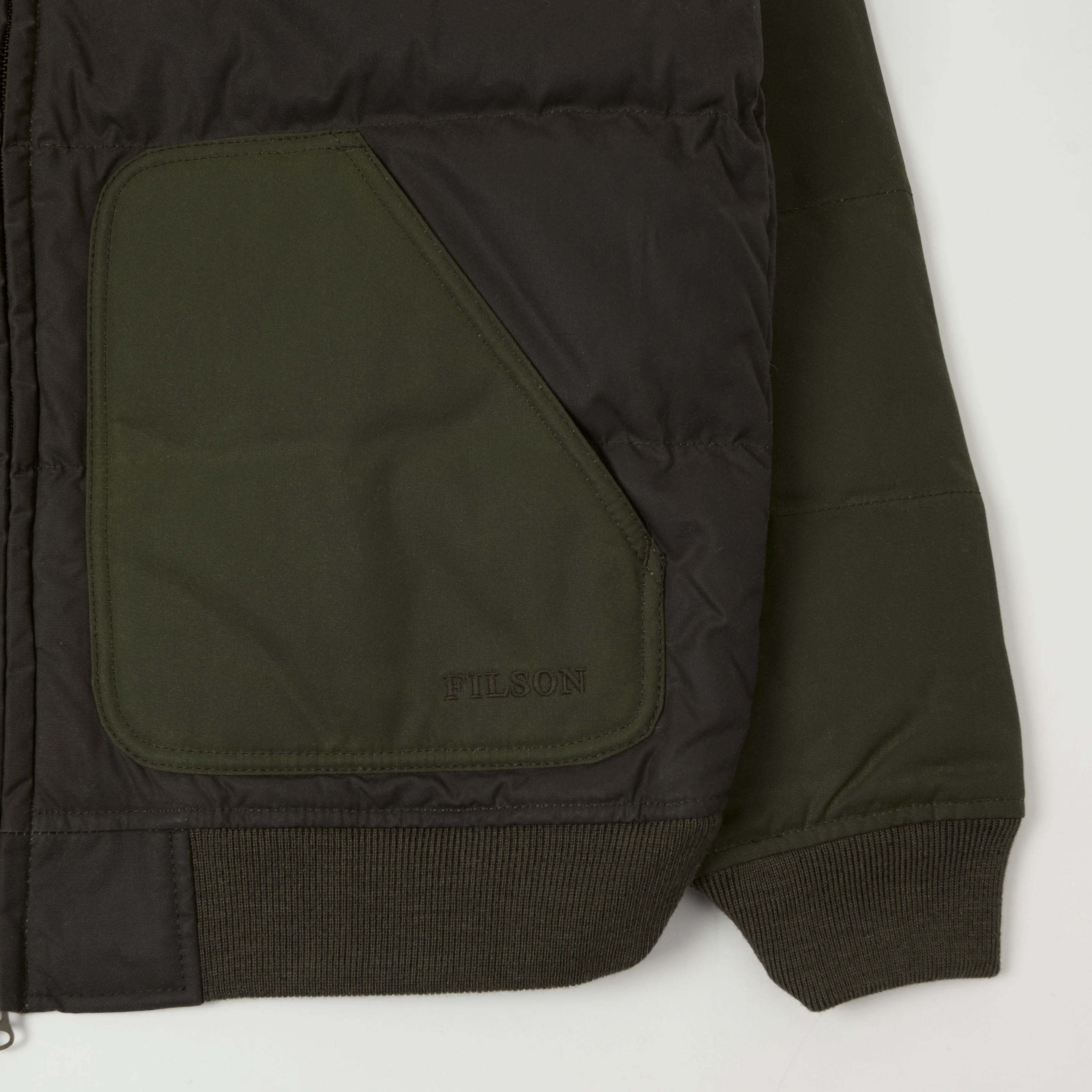 Filson Waxed Down Bomber Jacket - Otter Green - Image 3