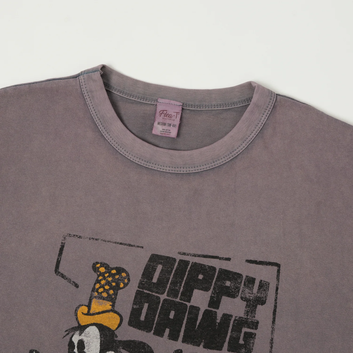 Flea-T 1950s Orange 'Dippy Dawg' T-Shirt - Navy - Image 2