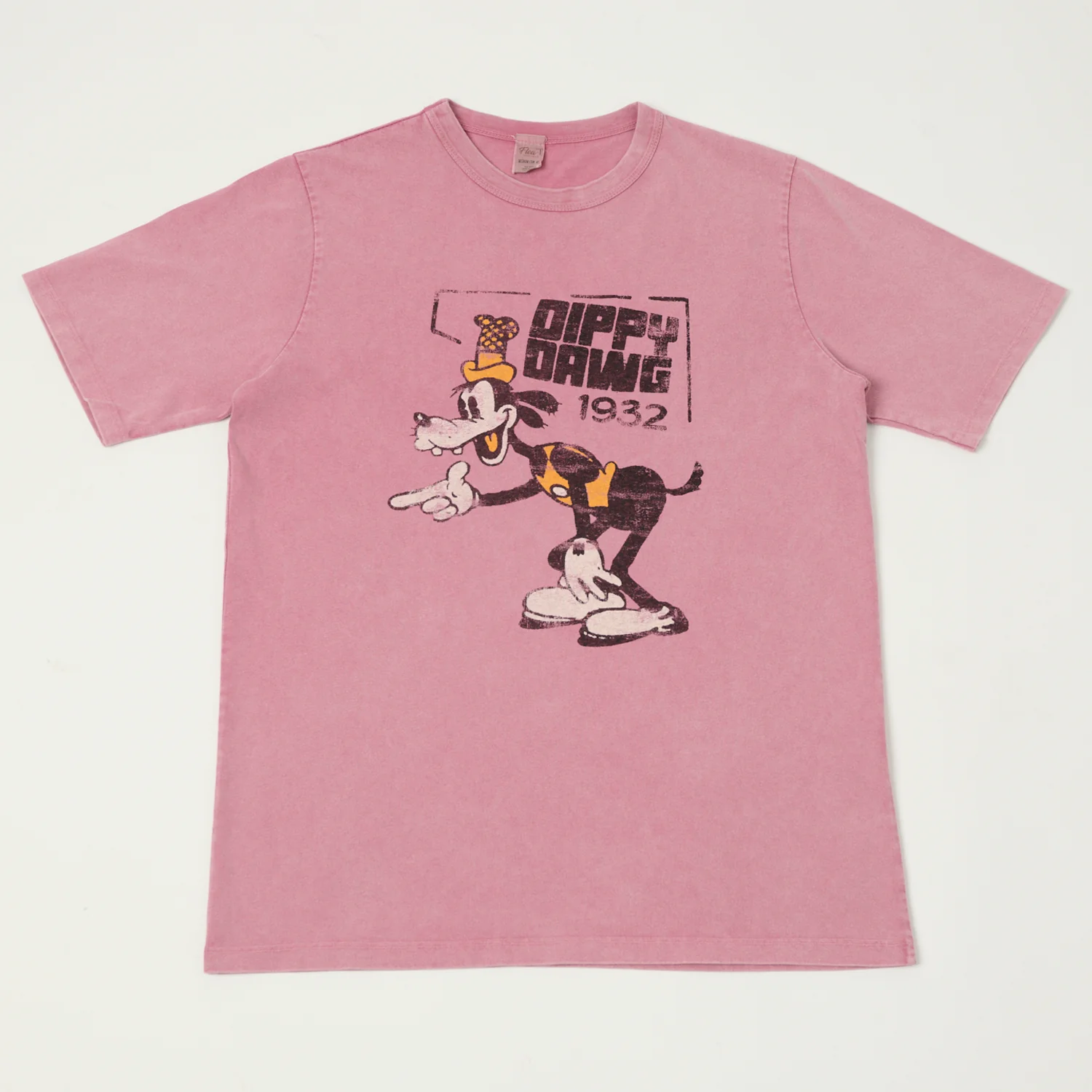 Flea-T 1950s Orange 'Dippy Dawg' T-Shirt - Pink