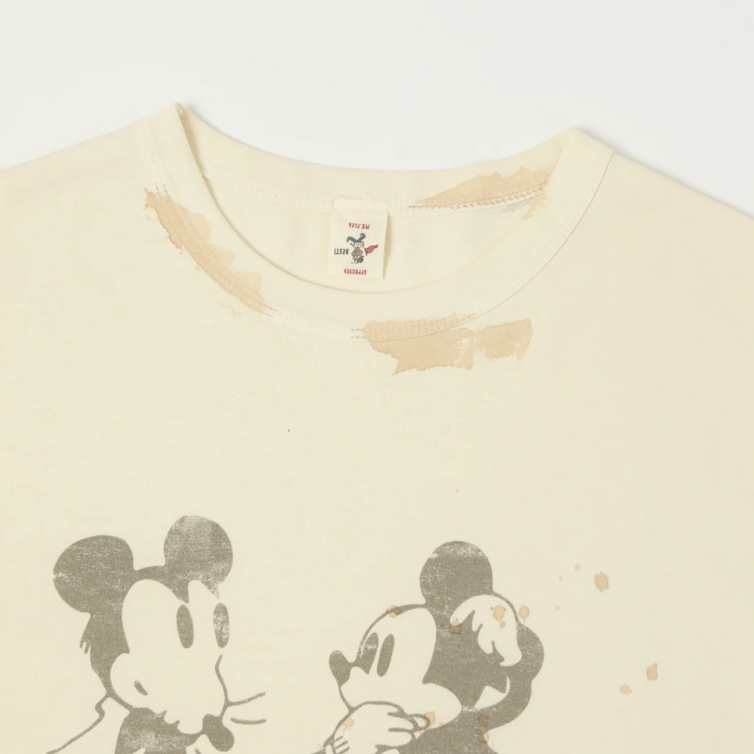 Flea-T 1950s 'Mono Mickey Evolution' T-Shirt - White - Image 2