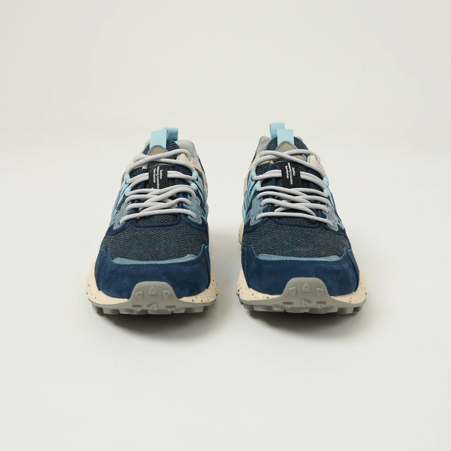 Flower Mountain Yamano 3 Suede/Woolen Knit - Black/Light Blue/Off White - Image 2