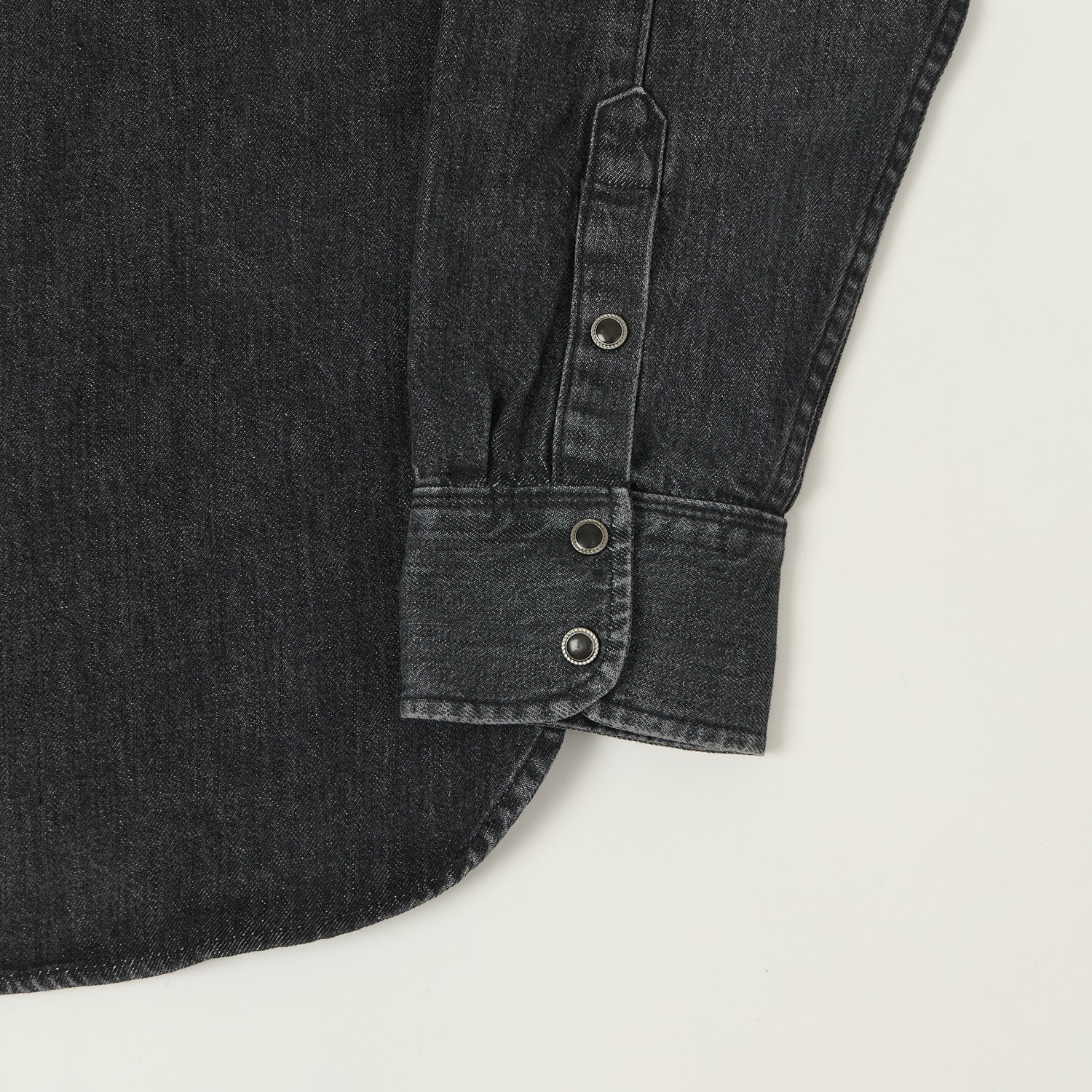 Freenote Cloth 'Modern' 11oz Denim Western Shirt - Black Stone Wash - Image 3