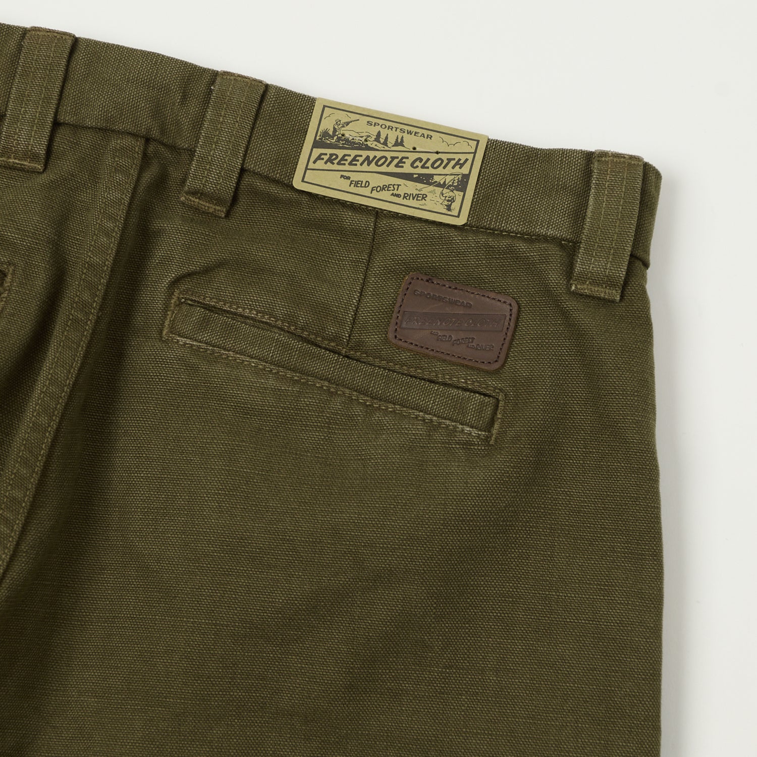 Freenote Cloth Heavyweight 14oz Slub Deck Pant - Army Green - Image 2