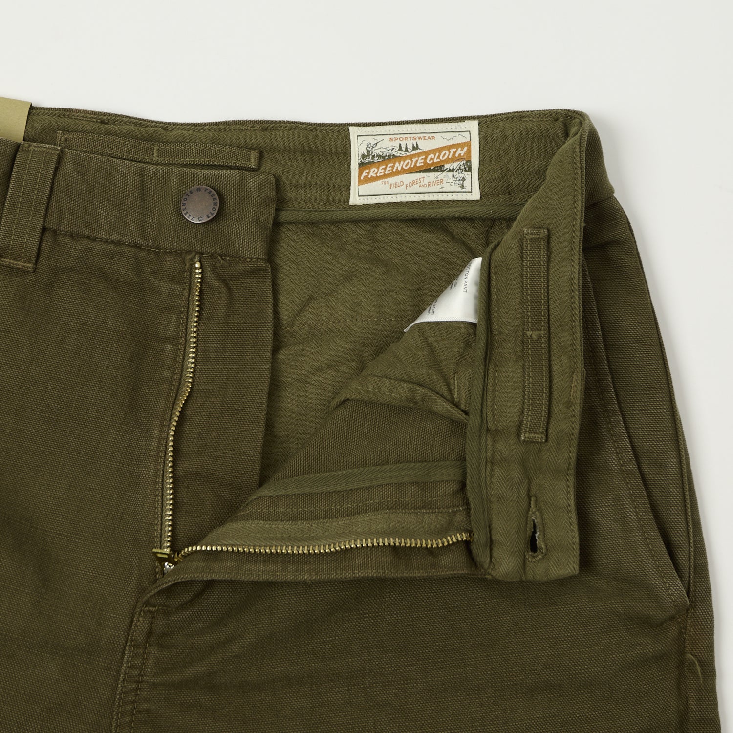 Freenote Cloth Heavyweight 14oz Slub Deck Pant - Army Green - Image 3