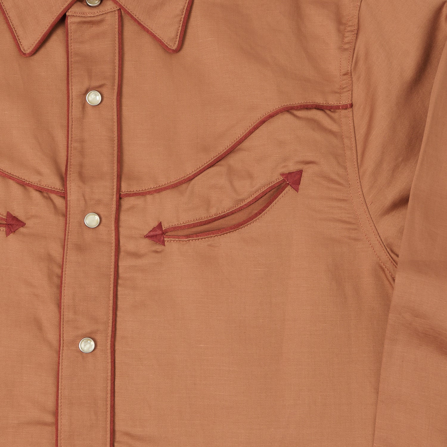 Freenote Cloth 'Rambler Honky Tonk' Western Shirt - Terracotta - Image 4