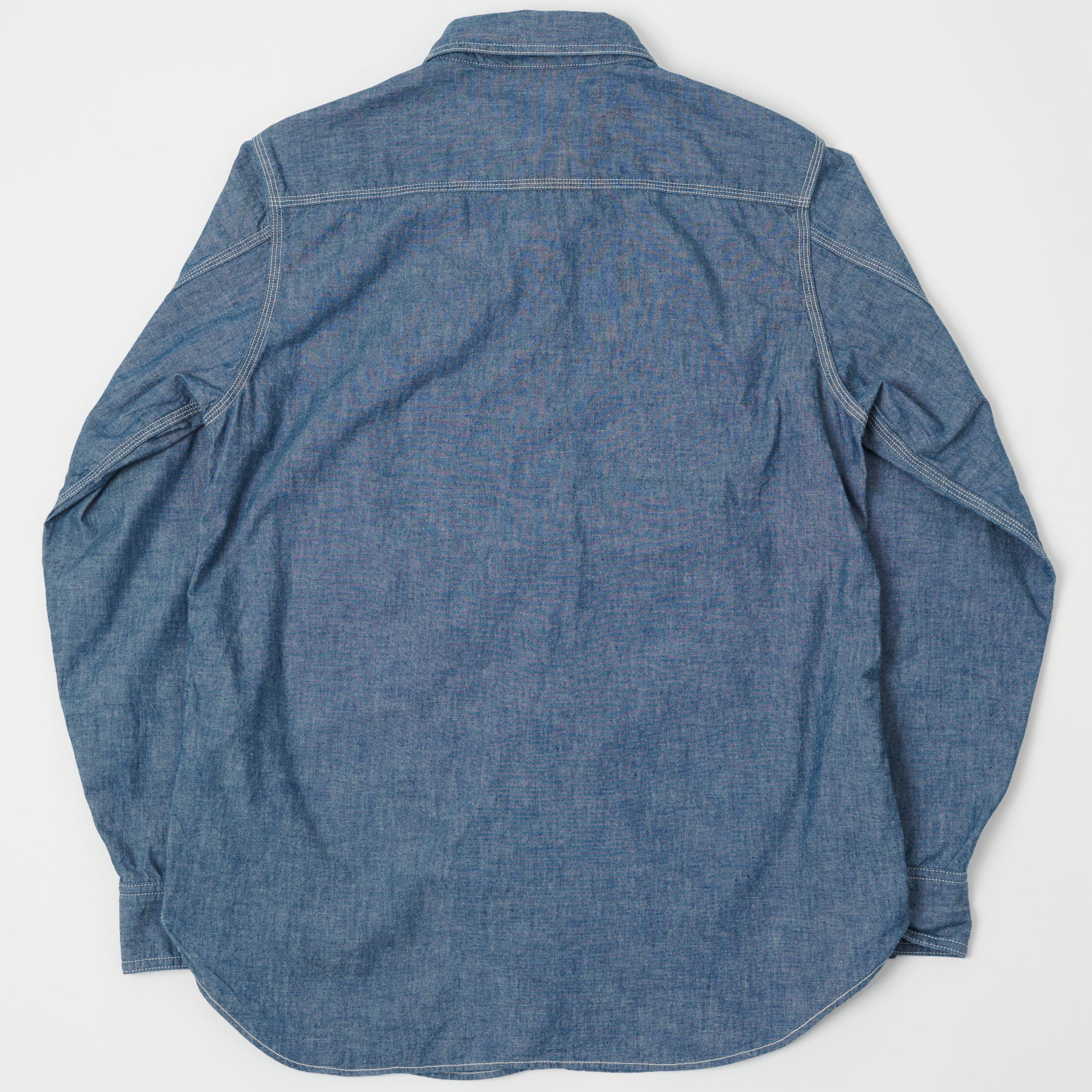 Freewheelers & Co Ironalls Long Sleeve Work Shirt - Indigo Chambray - Image 3