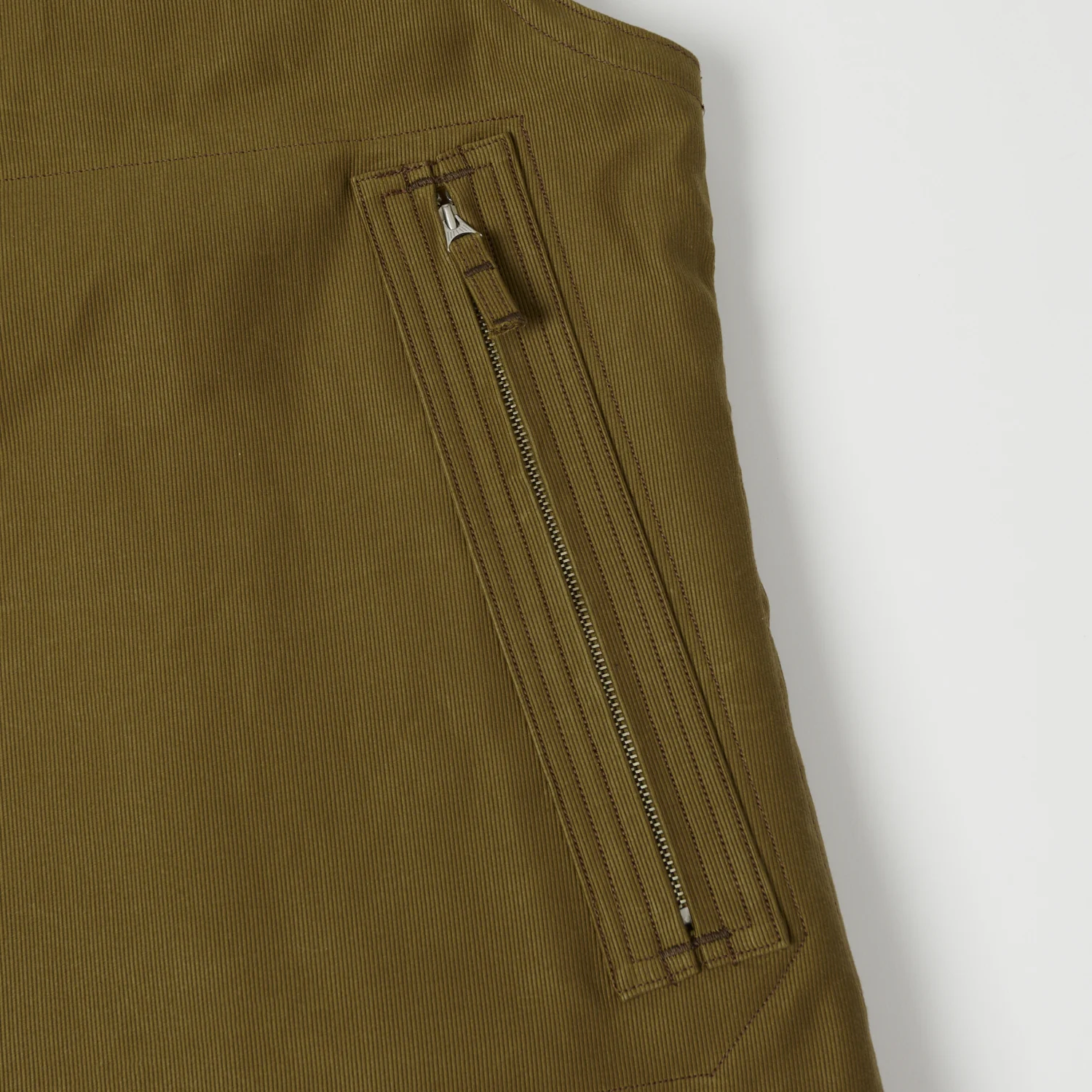 Freewheelers 2231007 ‘Winter Aviators’ Vest - Dark Khaki/Beige - Image 3