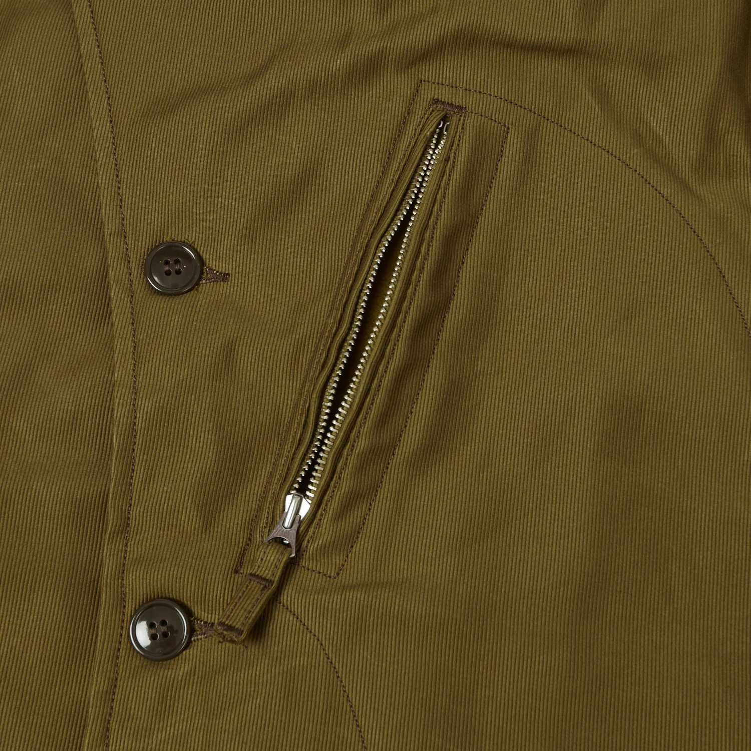 Freewheelers 2231007 ‘Winter Aviators’ Vest - Dark Khaki/Beige - Image 4