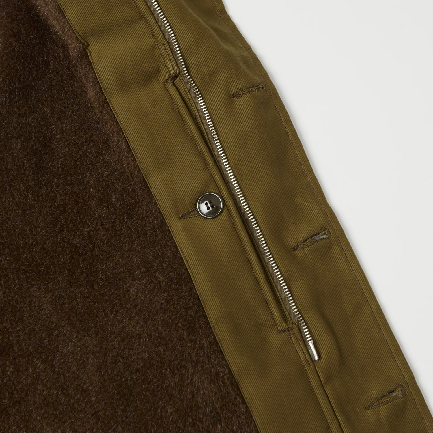 Freewheelers 2231007 ‘Winter Aviators’ Vest - Dark Khaki/Beige - Image 6