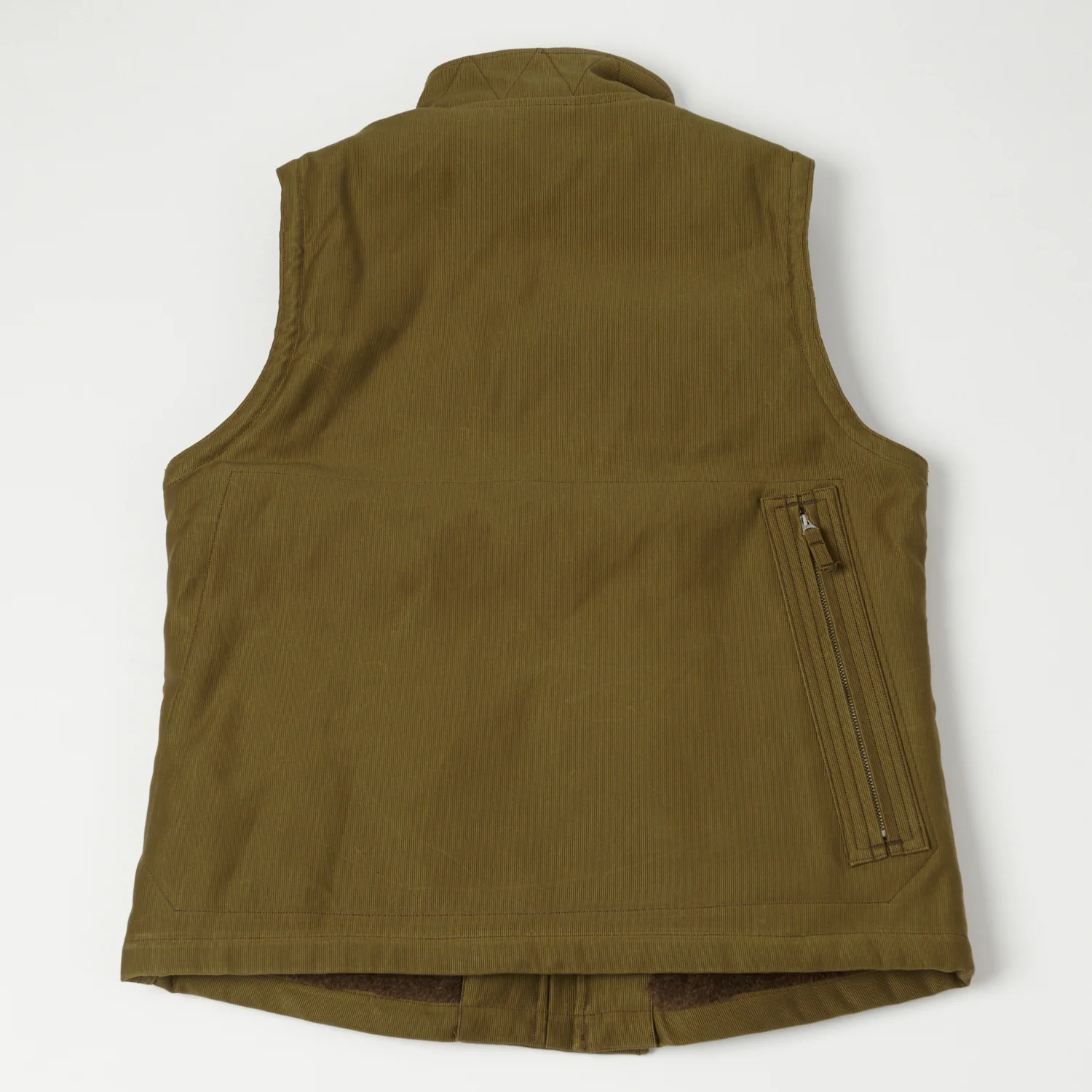 Freewheelers 2231007 ‘Winter Aviators’ Vest - Dark Khaki/Beige - Image 7