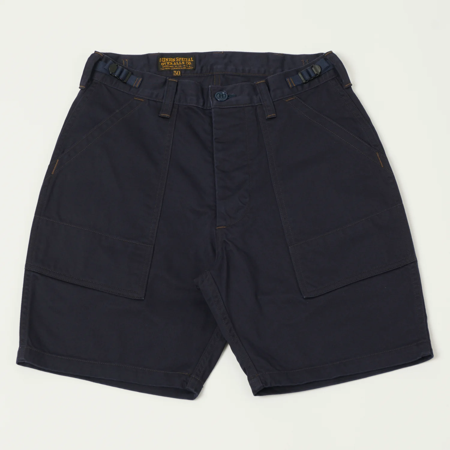 Freewheelers & Co Union Special Overalls 'Sidewinder' Military Short - Dark Red Navy