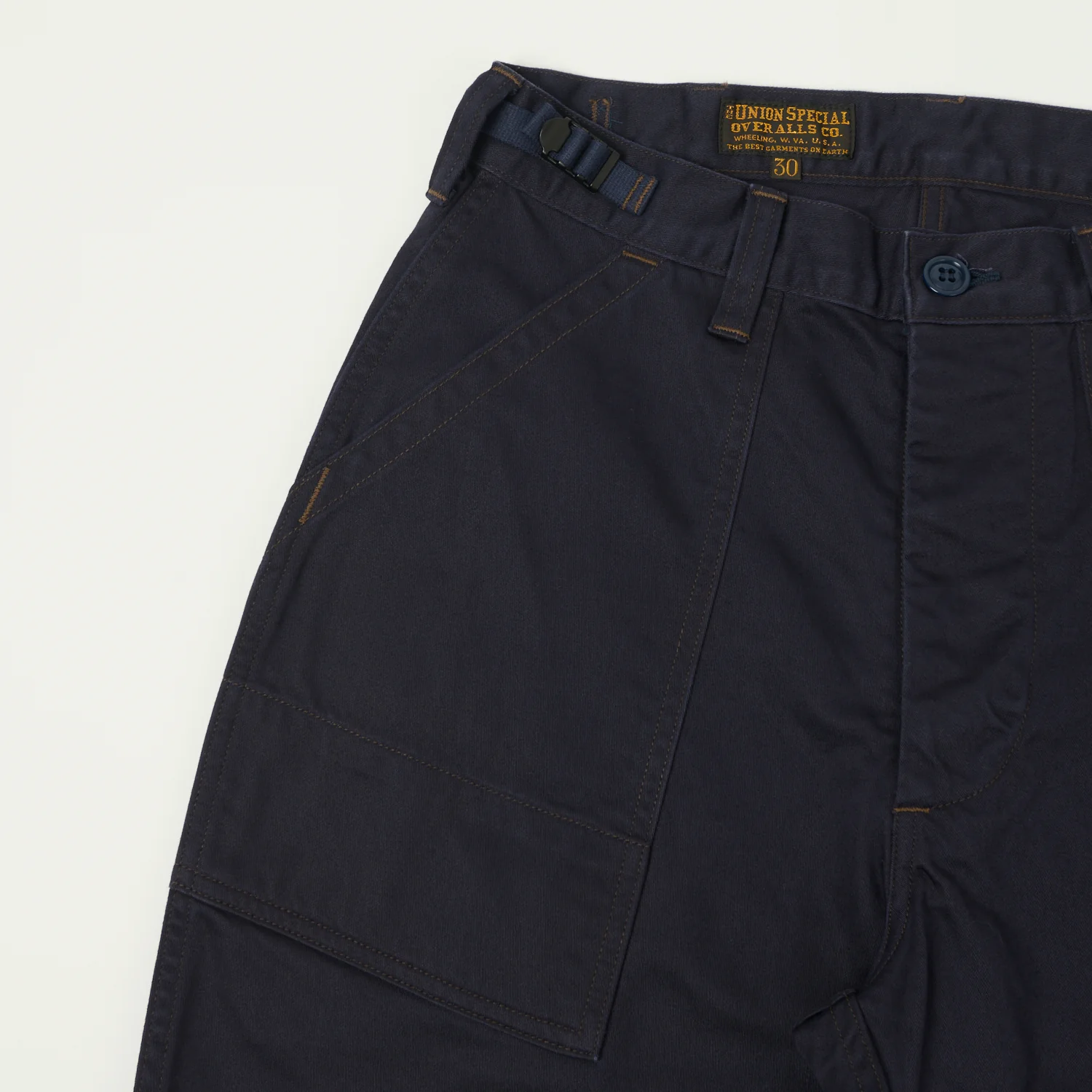 Freewheelers & Co Union Special Overalls 'Sidewinder' Military Short - Dark Red Navy - Image 3