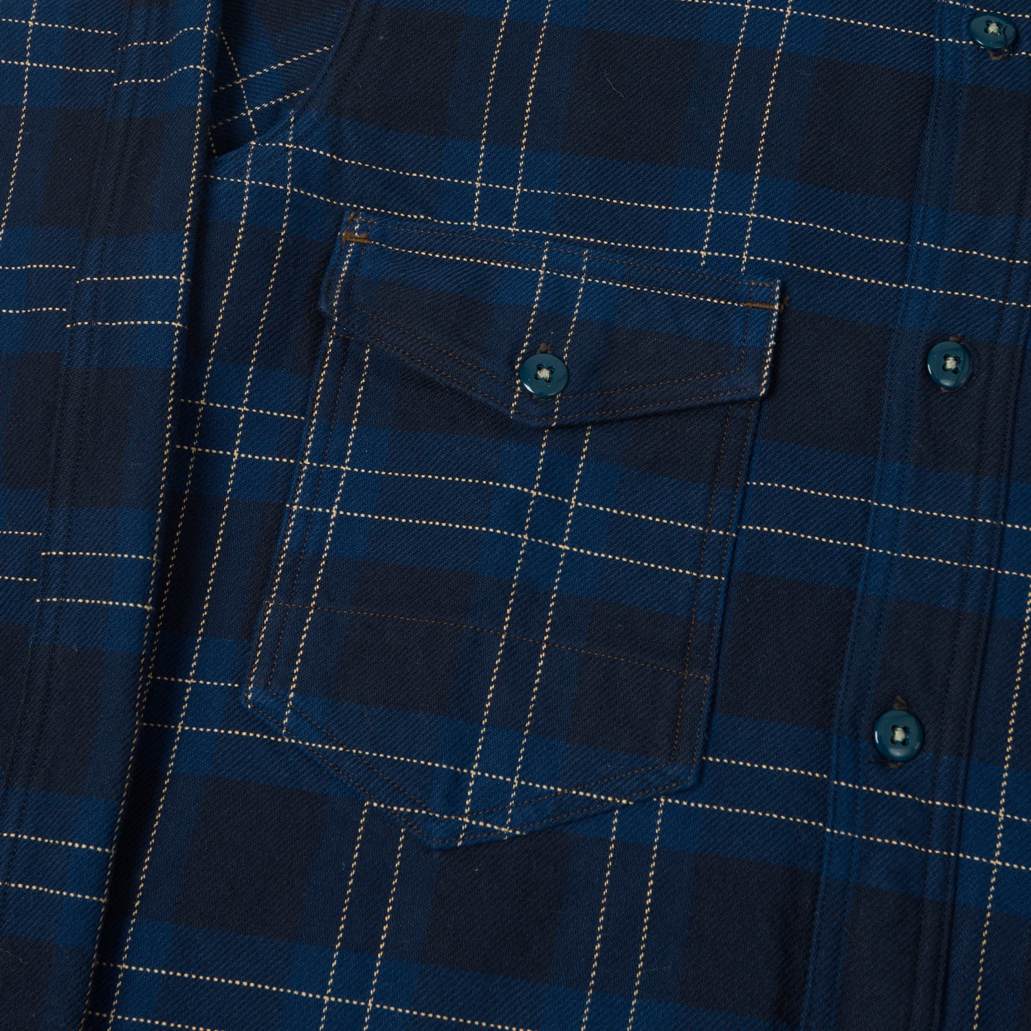 Freewheelers & Co Union Special Overalls 'Blystone' Mechanic Shirt - Dark Venetian Blue/Navy - Image 5