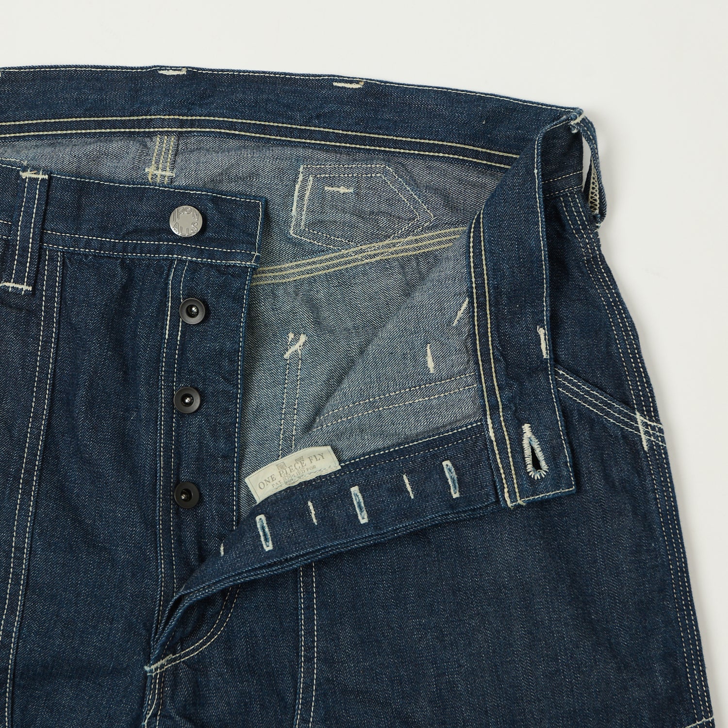 Freewheelers & Co Ironall 'Lot 102 Denim Overalls' Trouser - Indigo - Image 3