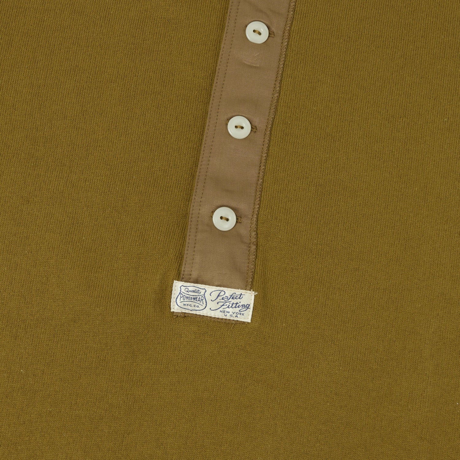 Freewheelers & Co Power Wear Long Sleeve Henley - Olive Drab - Image 2