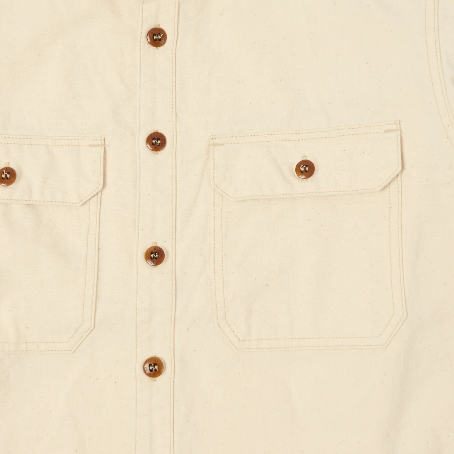 Freewheelers & Co Great Lakes 'Uplander' L/S Work Shirt - Natural - Image 3