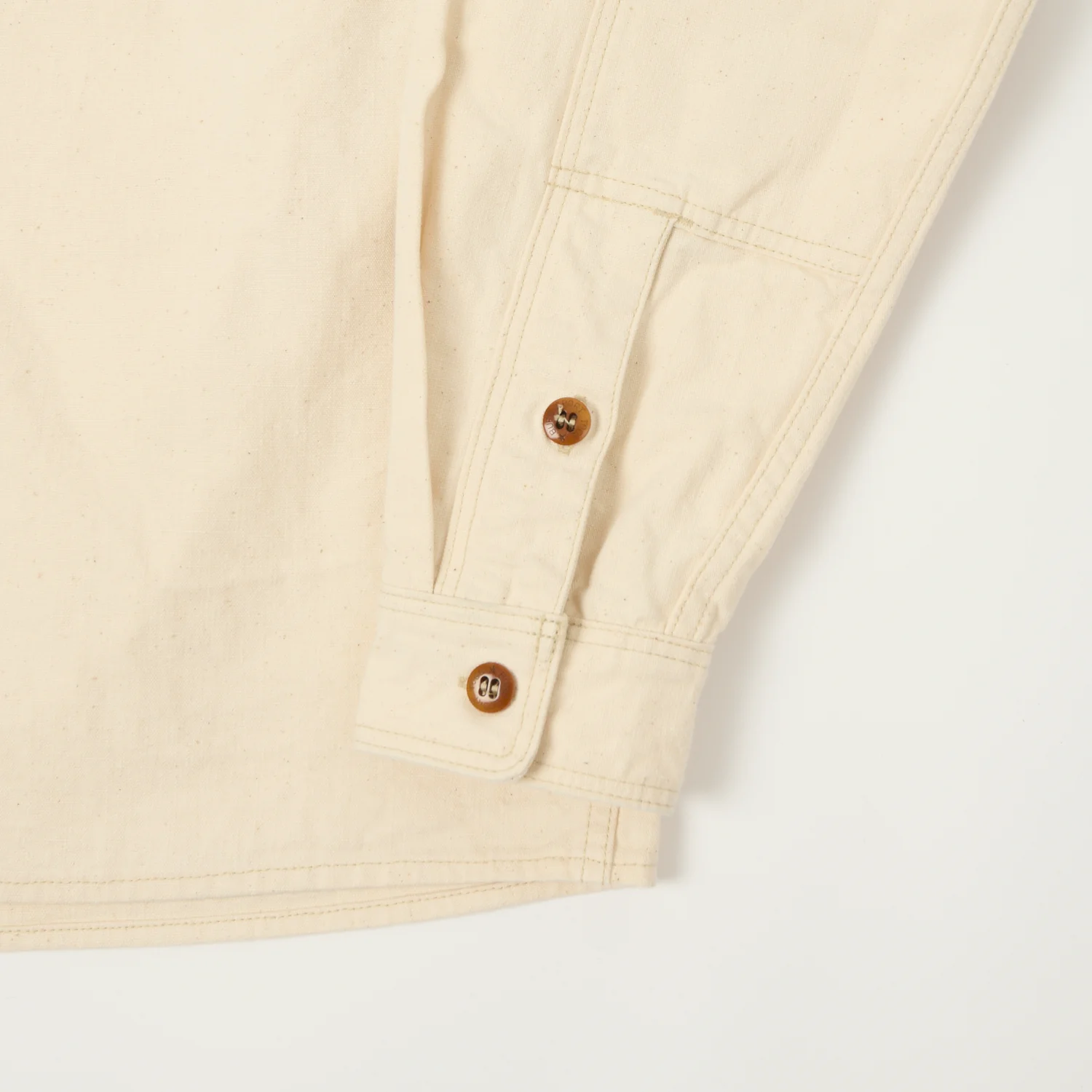 Freewheelers & Co Great Lakes 'Uplander' L/S Work Shirt - Natural - Image 4