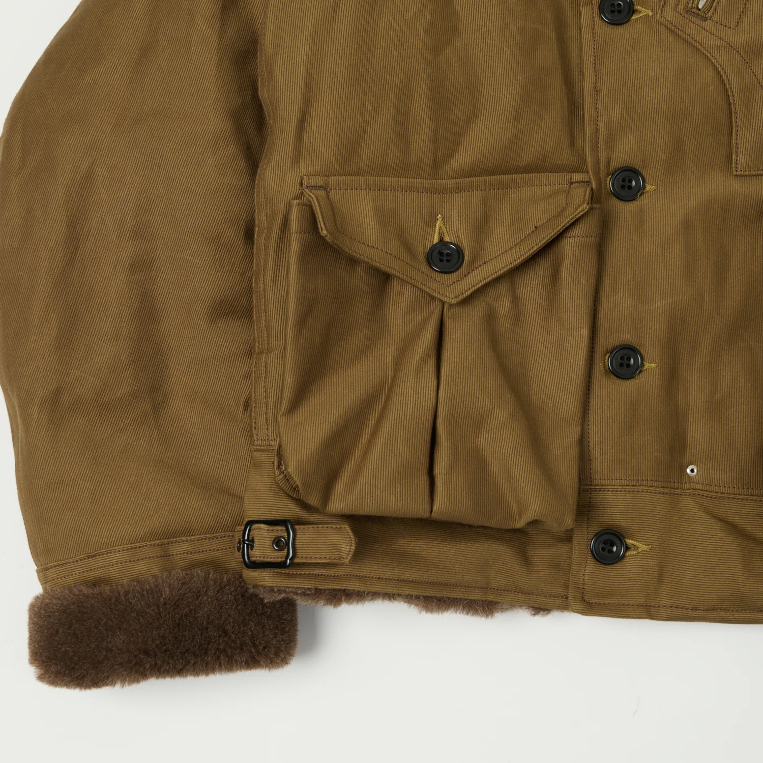Freewheelers & Co Leather Togs 'Winter Aviators' Jacket - Sepia Brown - Image 4