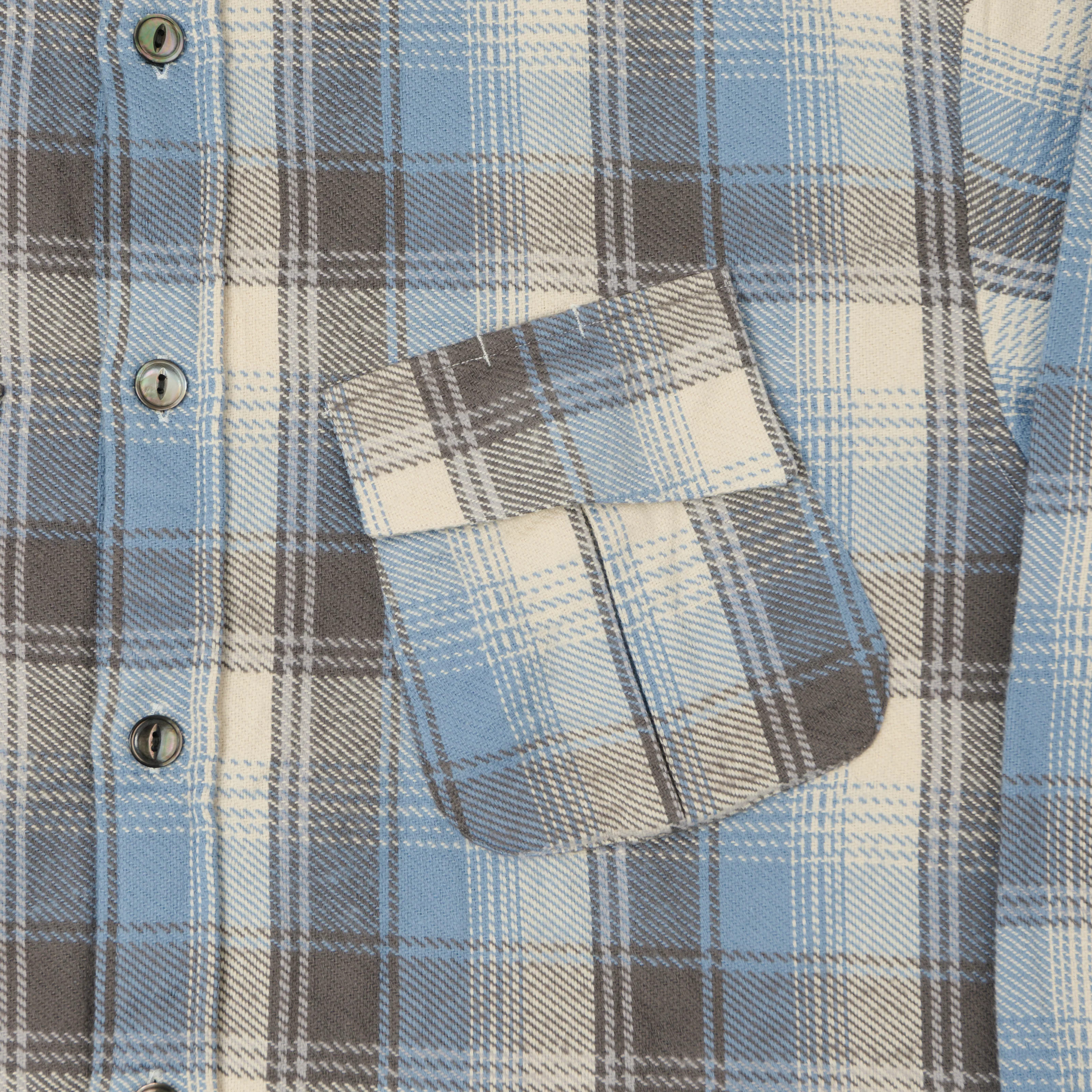 Fujito Fatigue Pocket Plaid Shirt - Blue - Image 4