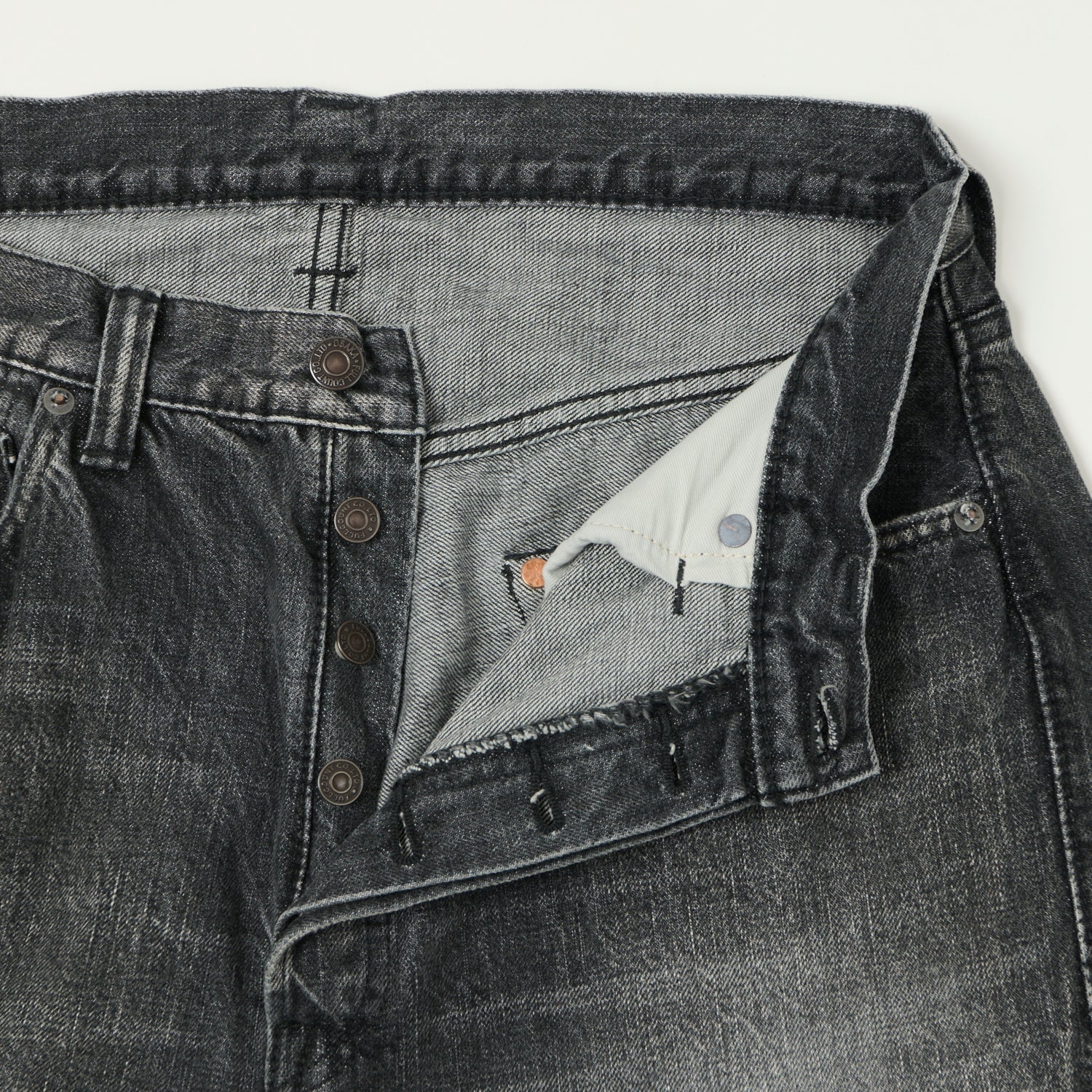FULLCOUNT 0105 13.7oz Wide Straight Jean - Black 'Dartford' Wash - Image 5