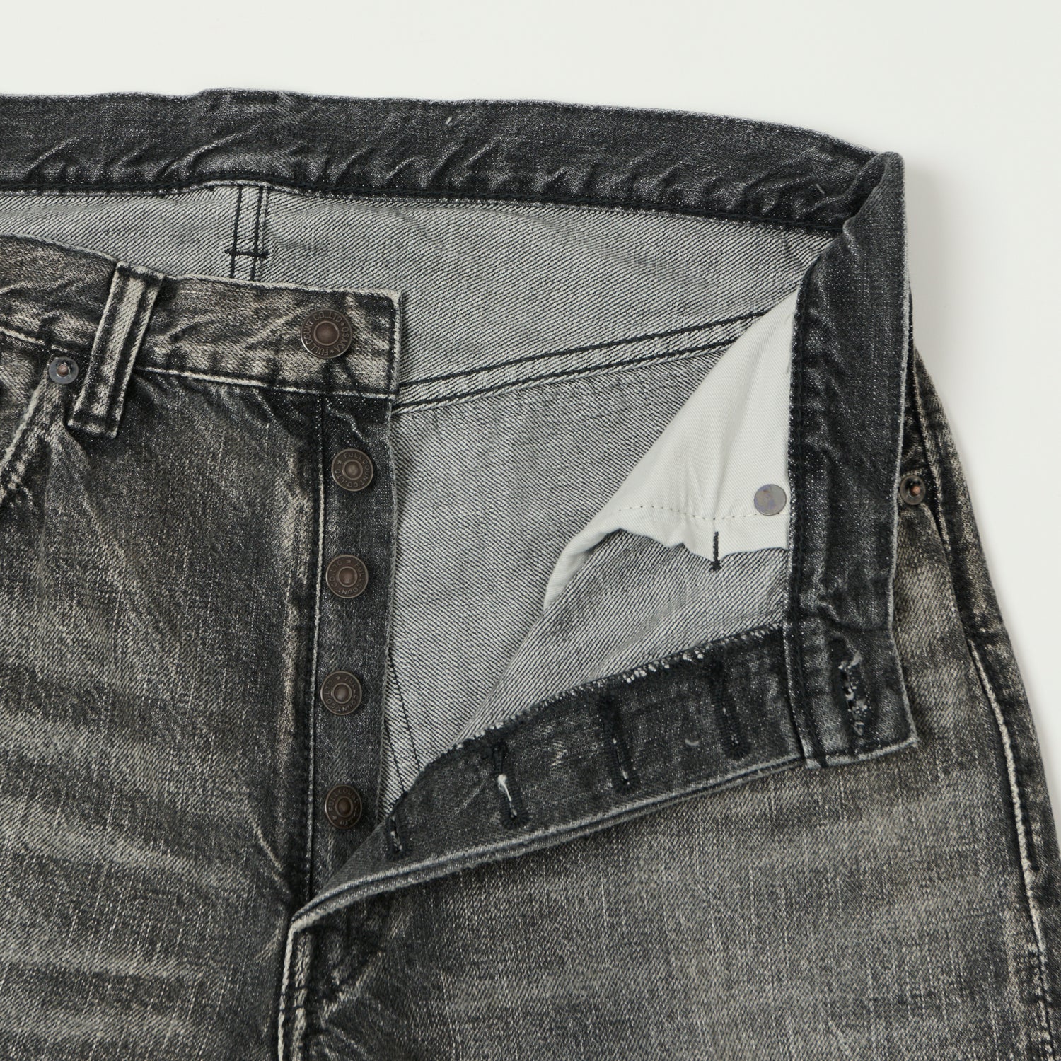FULLCOUNT 1101 13.7oz Loose Straight Jean - Black 'Dartford' Wash - Image 3