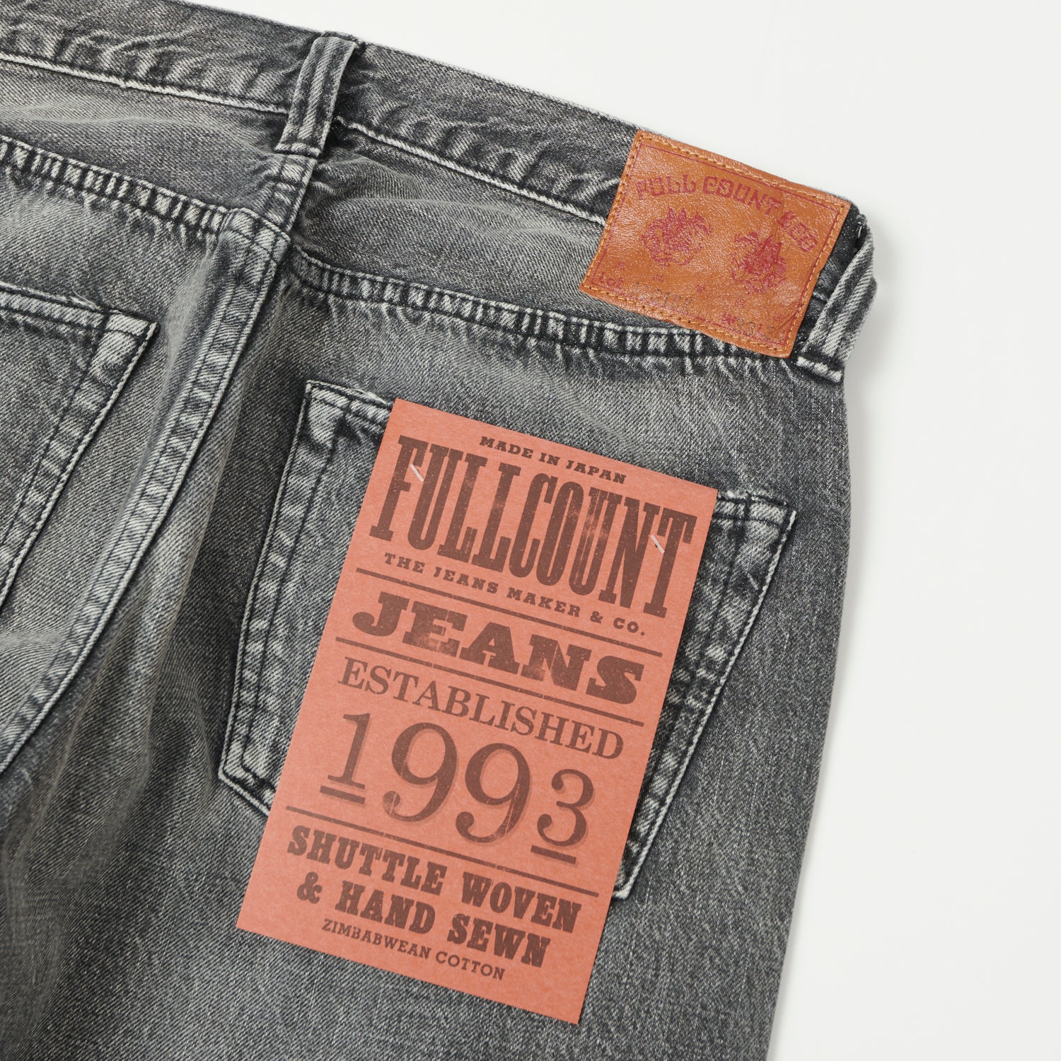 FULLCOUNT 1101 13.7oz Loose Straight Jean - Black 'Splatter Dartford' Wash - Image 2