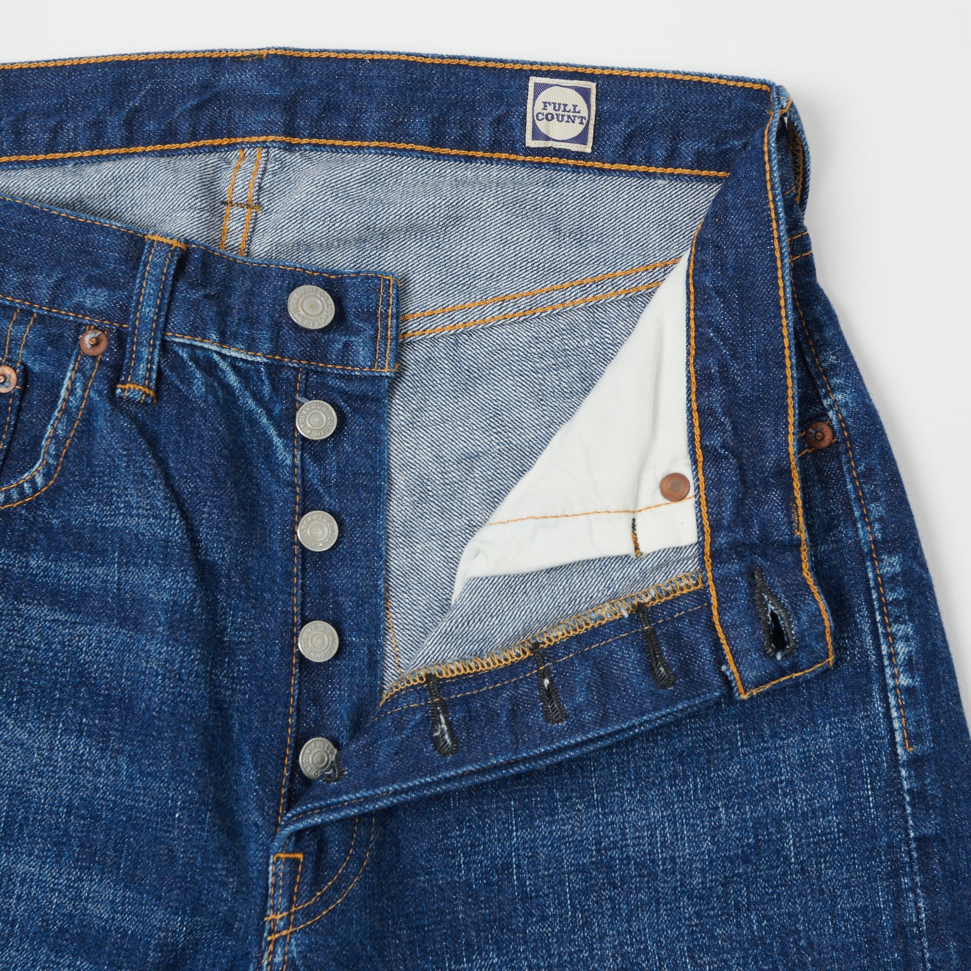 FULLCOUNT 1102 13.7oz Regular Straight Jean - 'That Thing' Wash - Image 3