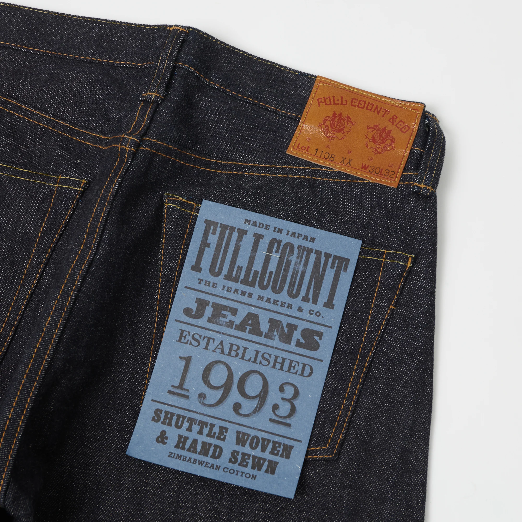 FULLCOUNT 1108XX 15.5oz Regular Straight Jean - Raw - Image 2