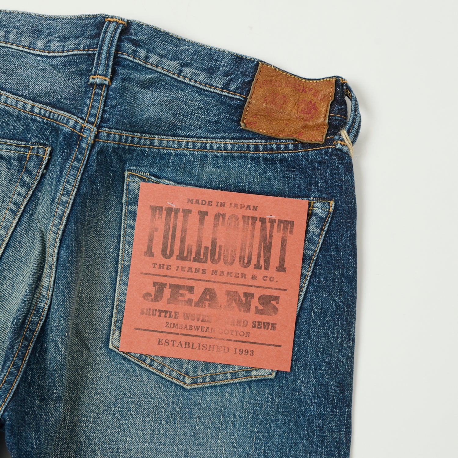 FULLCOUNT 1108XX 15.5oz Regular Straight Jean - 'Fear of the Dark' Wash - Image 2