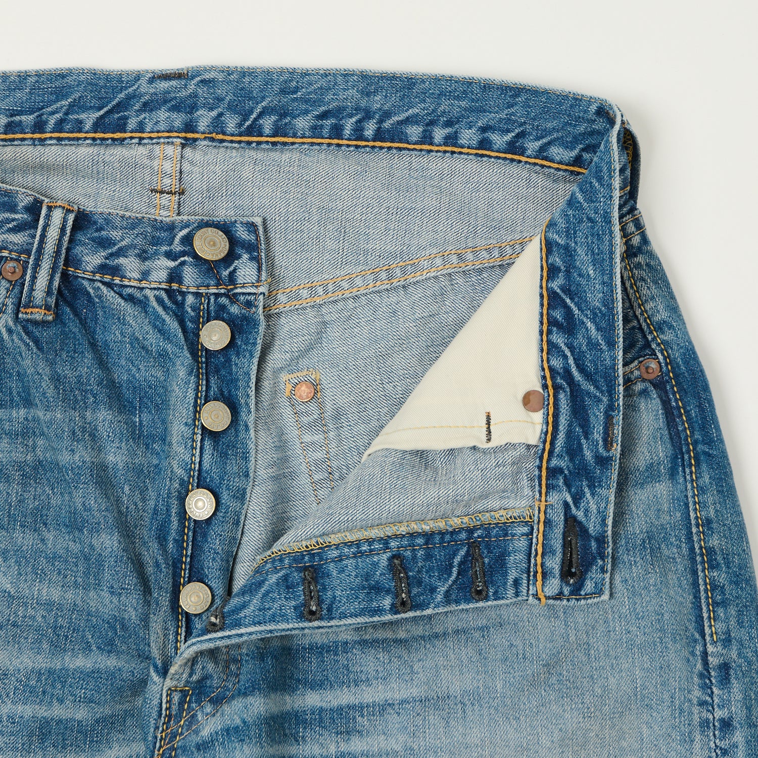 FULLCOUNT 1904 Five Pocket Denim Shorts - Dartford Wash - Image 4