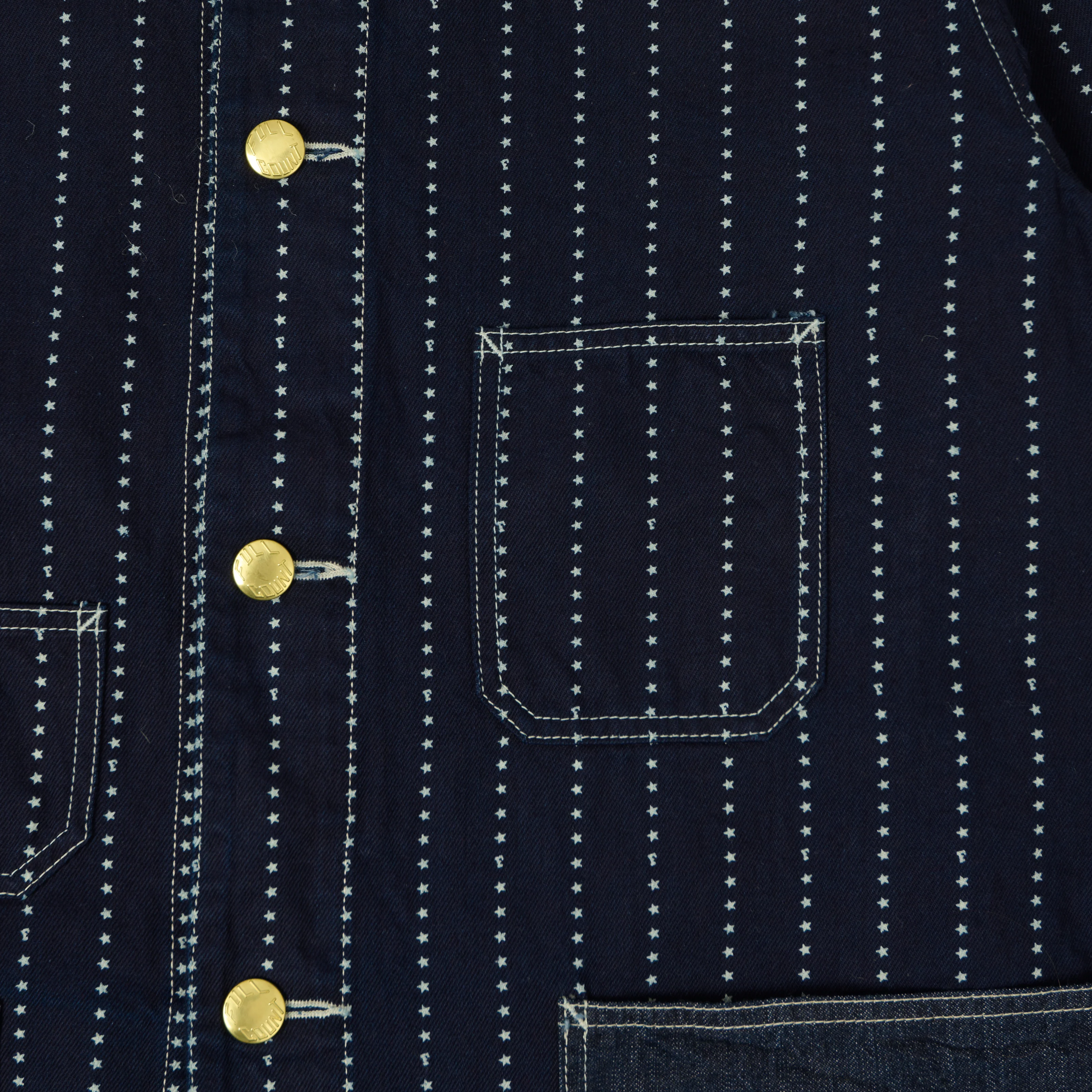 FULLCOUNT 2051 Star Print Wabash Chore Jacket - One Wash - Image 4