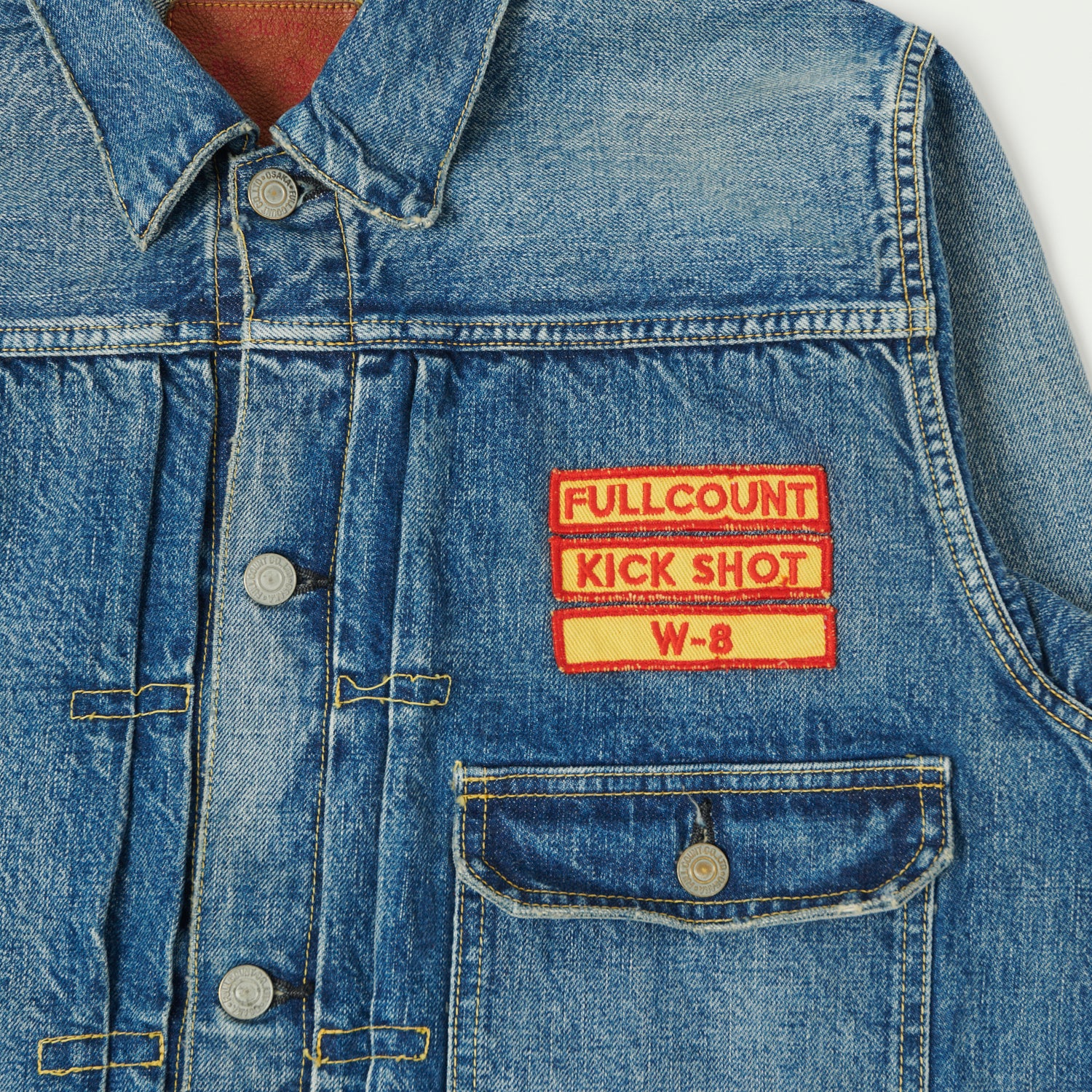 FULLCOUNT 2107HA Patched 13.7oz Type I Denim Jacket - 'Dartford' Wash - Image 7