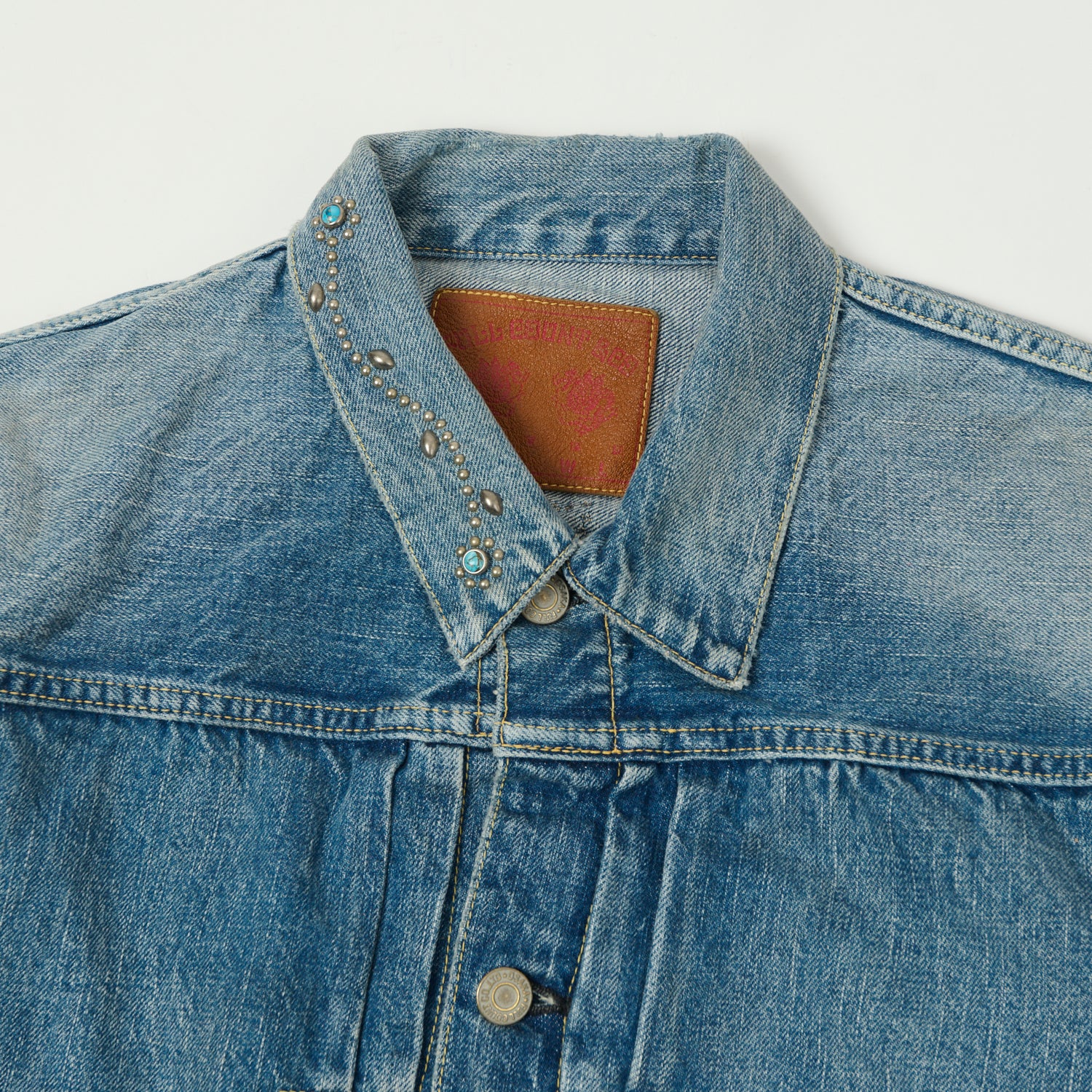 FULLCOUNT 2107 'On Studs by Zip Stevenson HTC' 13.75oz Type I Denim Jacket - Dartford Wash - Image 2