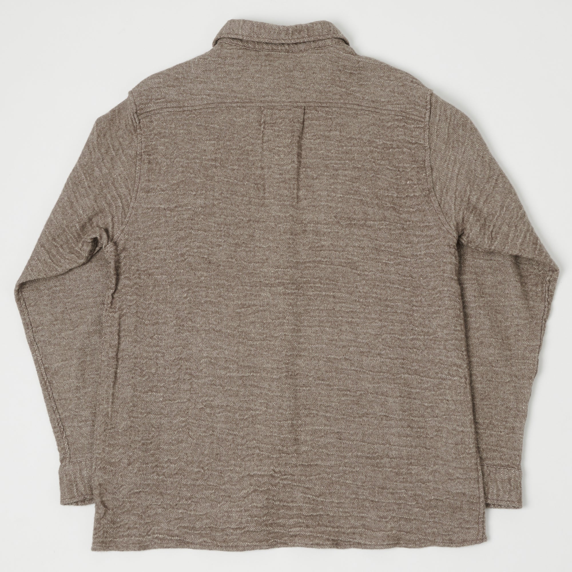FULLCOUNT 4057 Wool Linen Shirt - Brown - Image 3