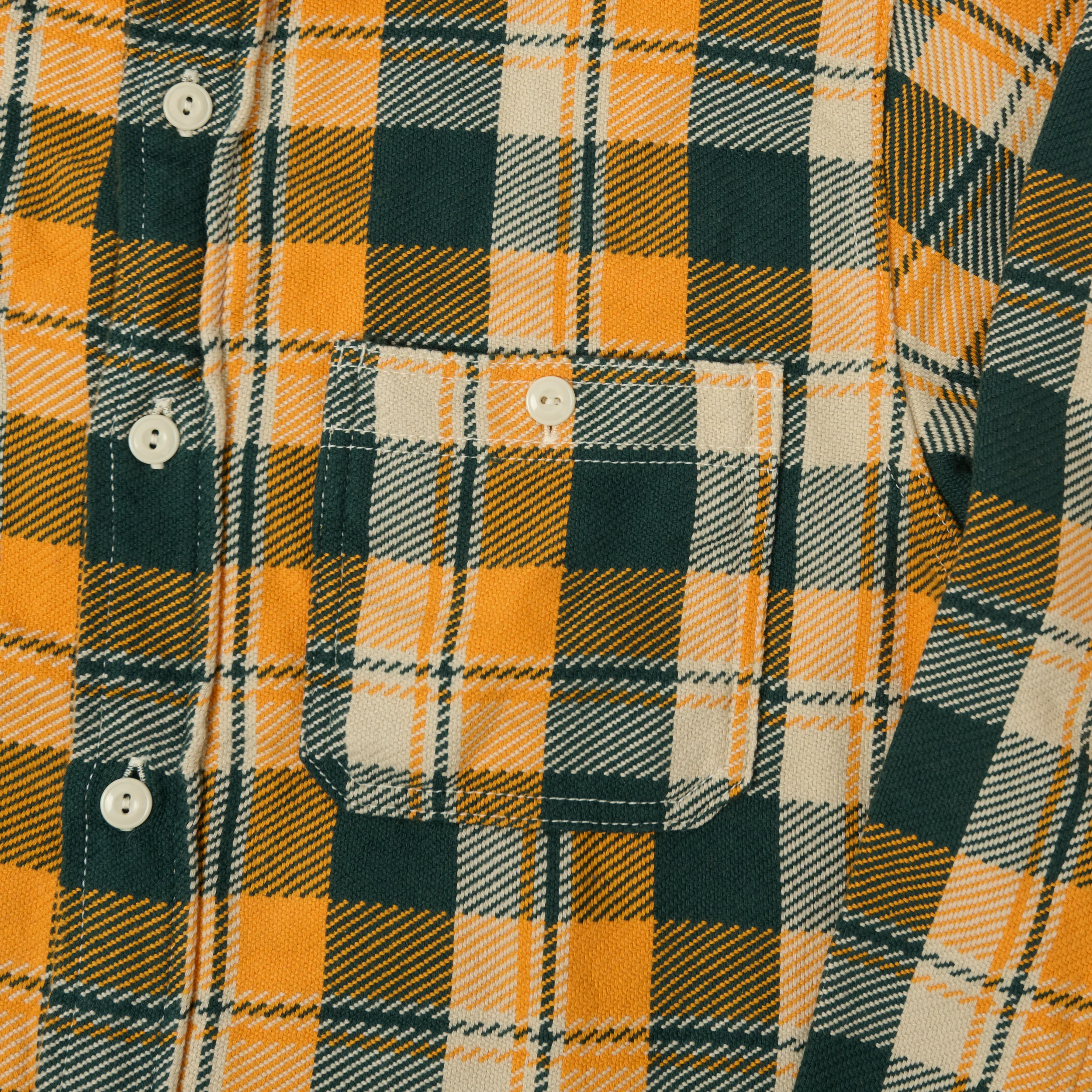 FULLCOUNT 4085 Check Flannel Shirt - Yellow/Green - Image 3